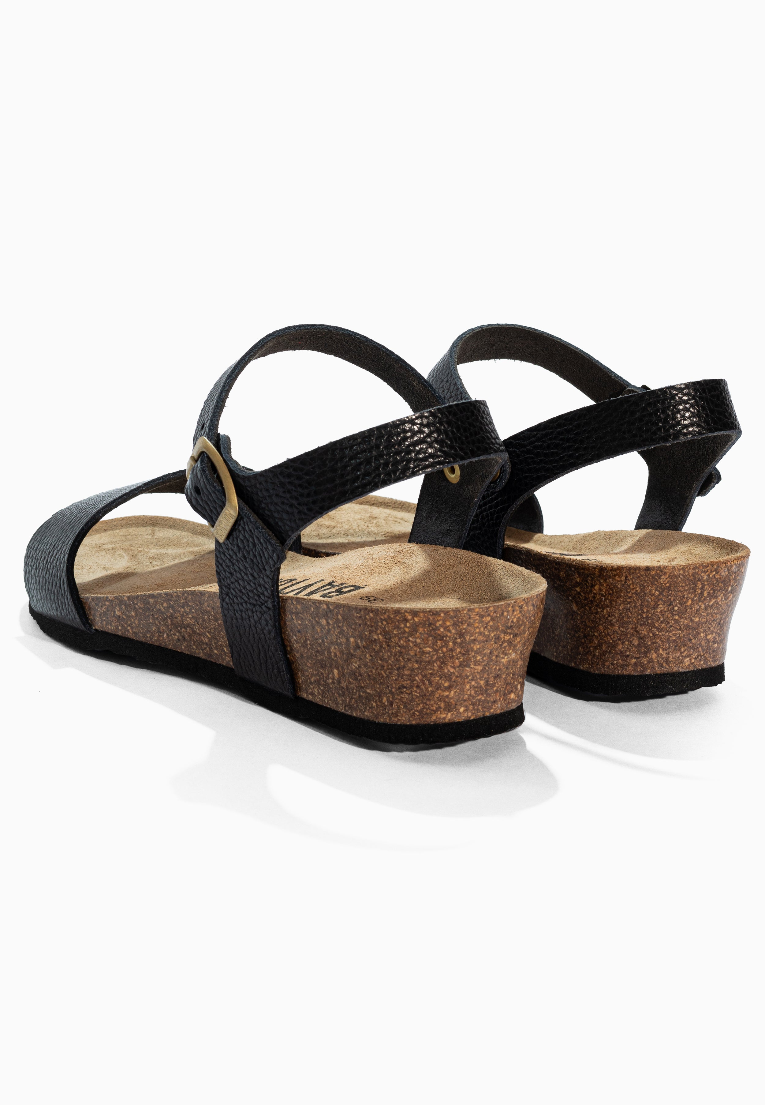 Wodonga Black Leather Sandals