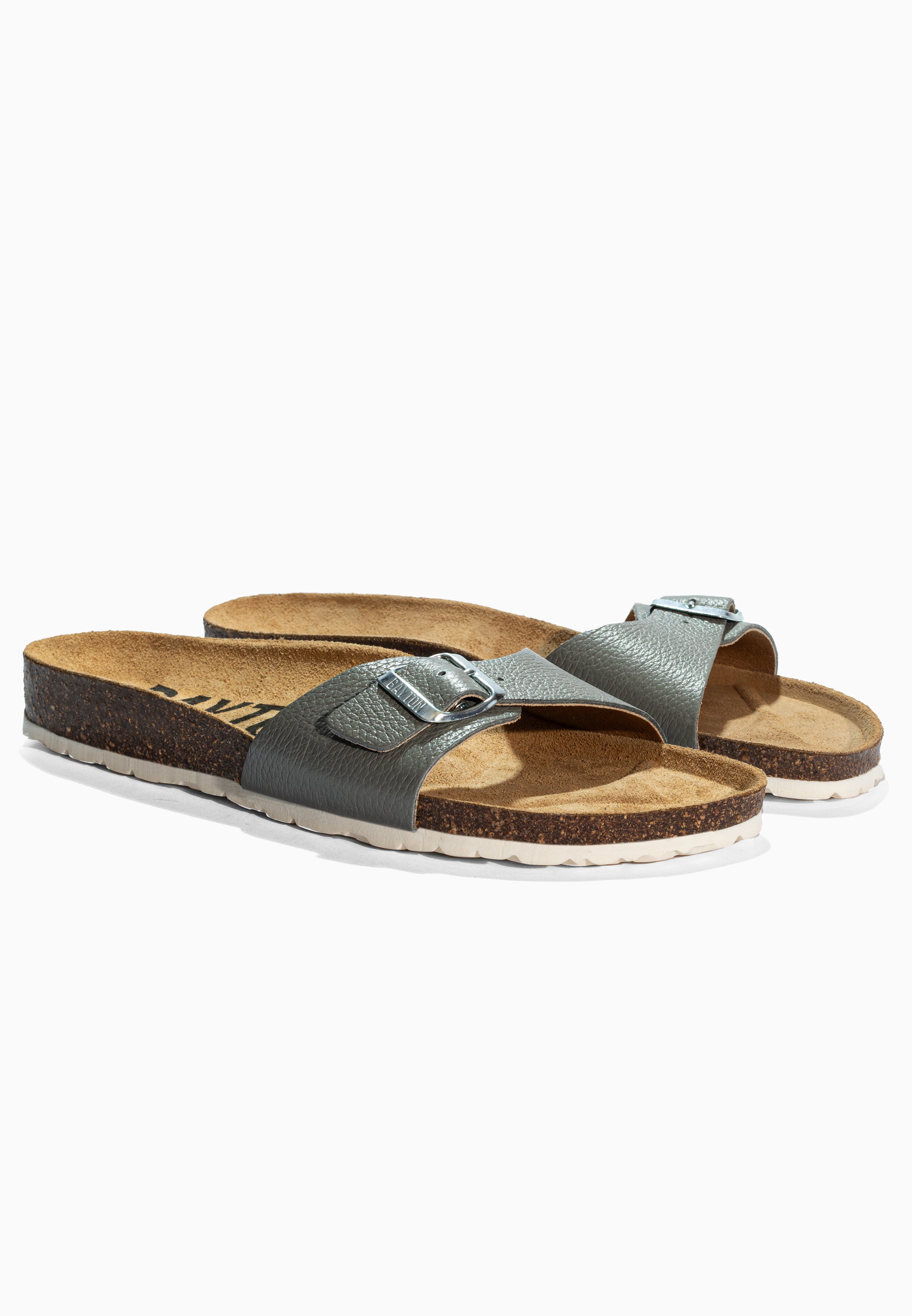 Zephyr Grey Leather Sandals