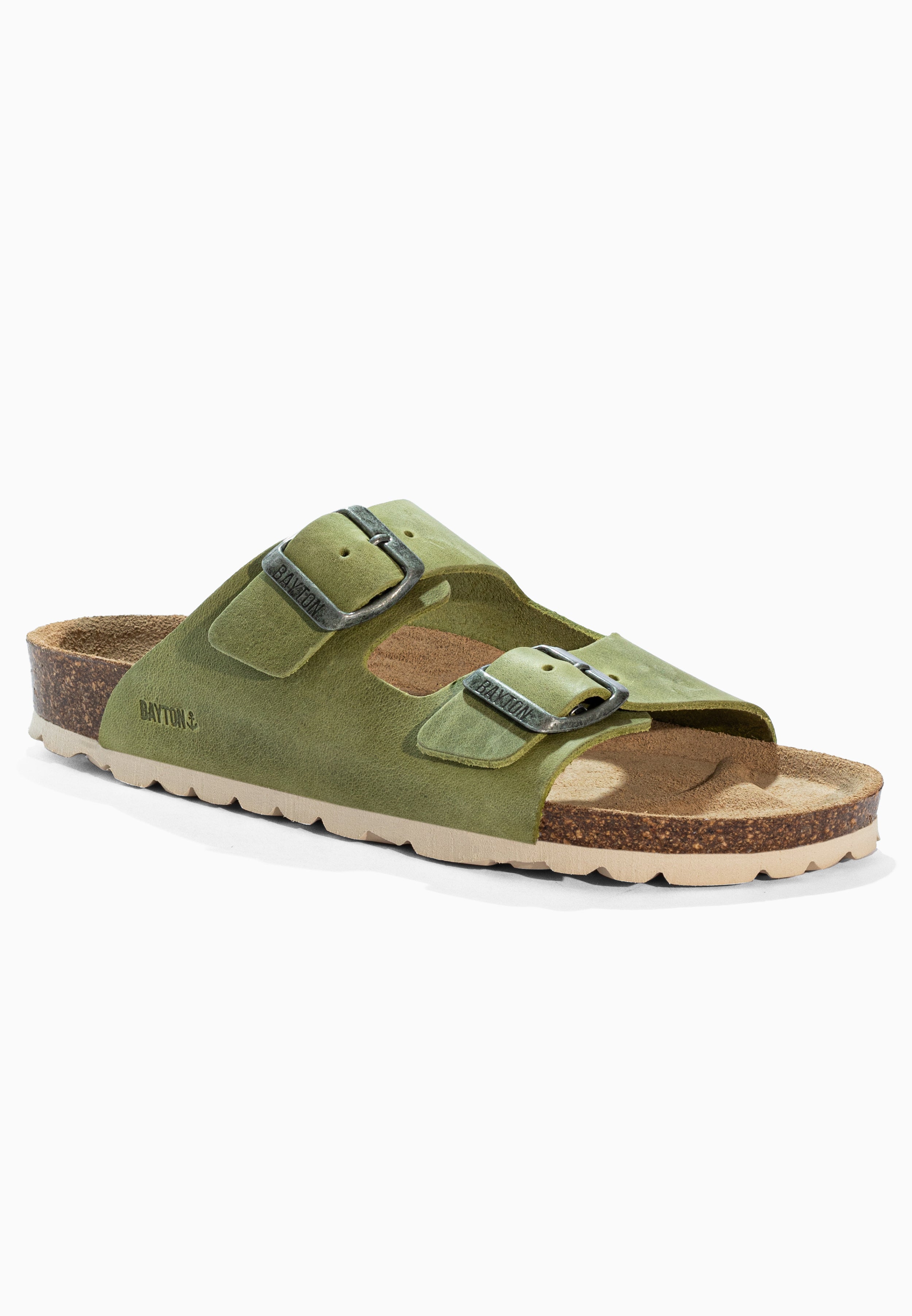 Atlas Green Leather Sandals