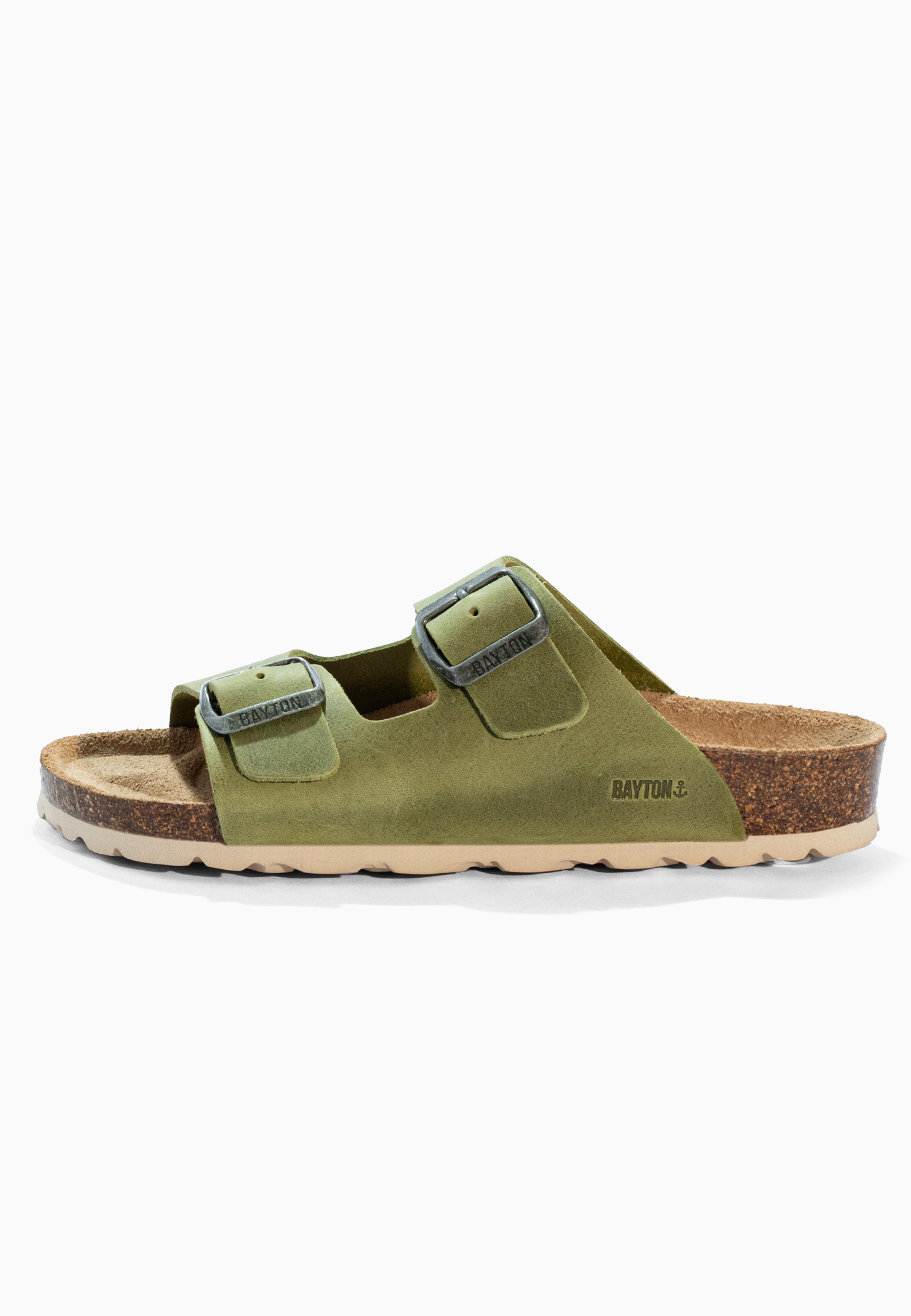 Atlas Green Leather Sandals