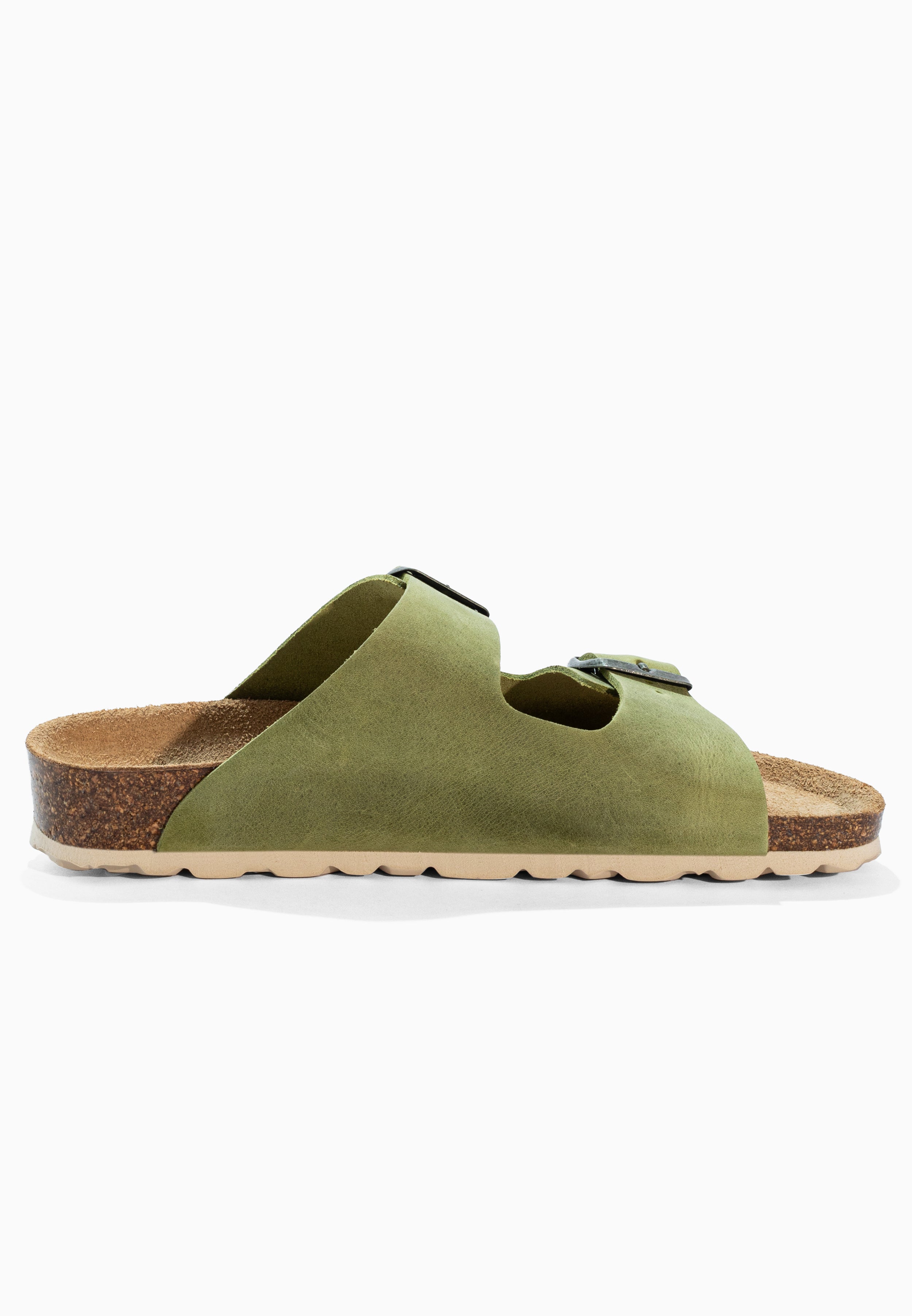 Atlas Green Leather Sandals