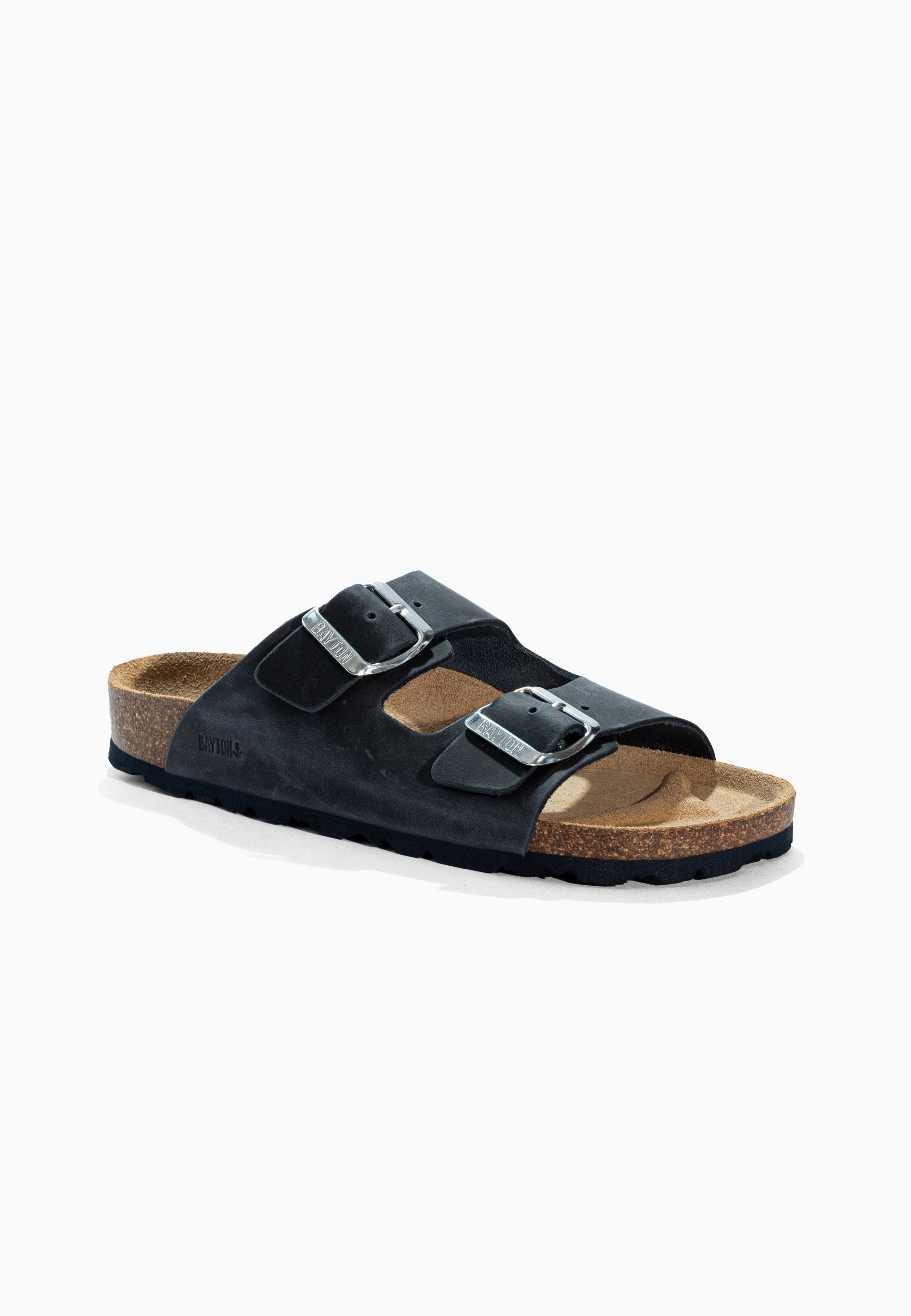 Atlas Navy Blue Leather Sandals