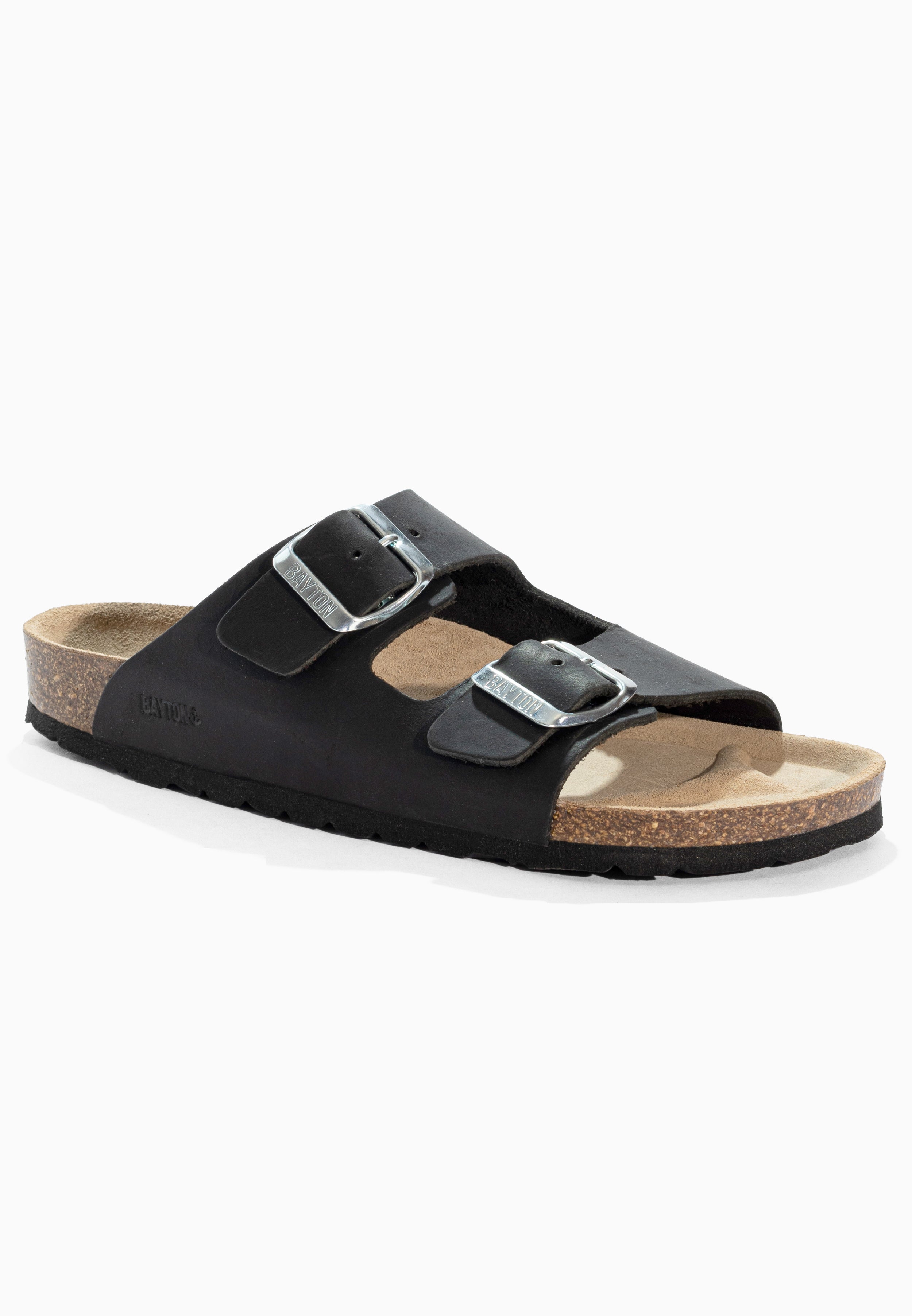 Atlas Black Leather Sandals