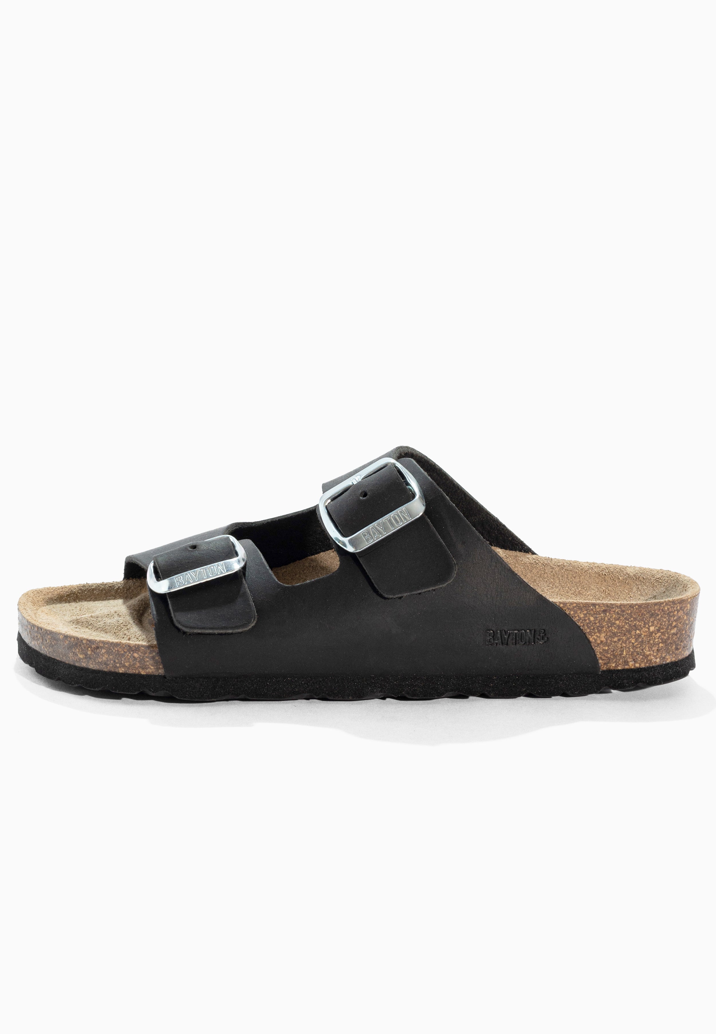 Atlas Black Leather Sandals