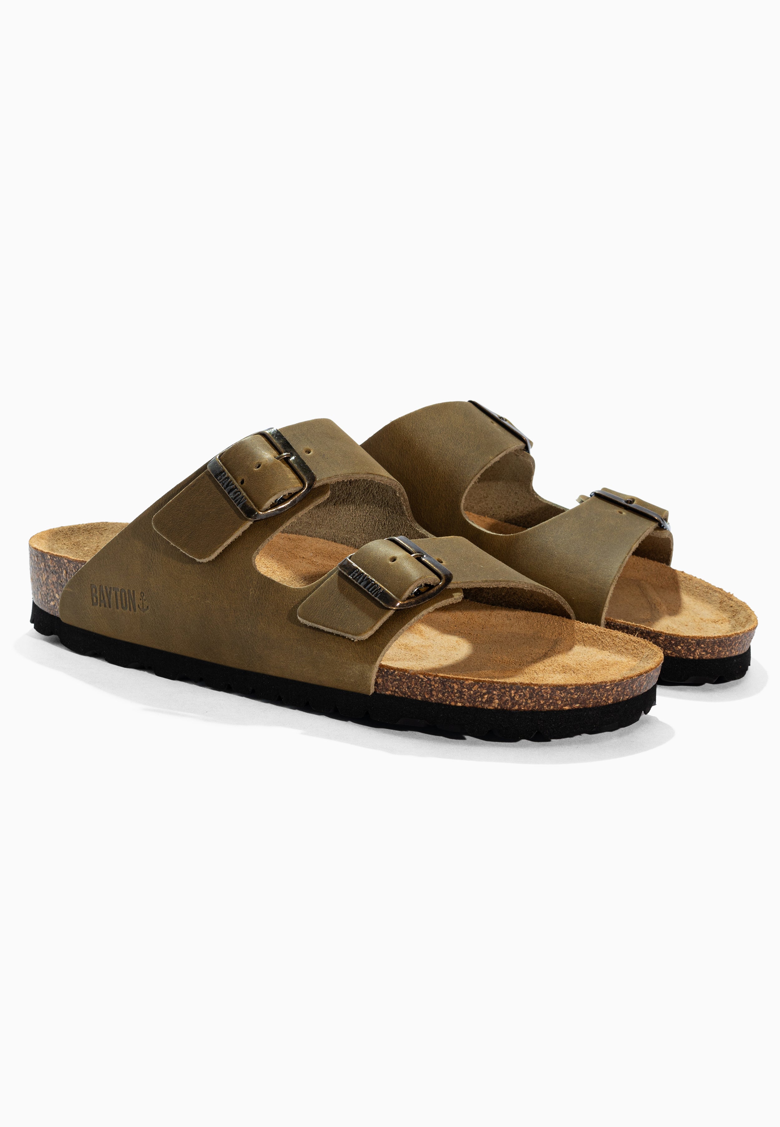 Atlas Khaki Leather Sandals