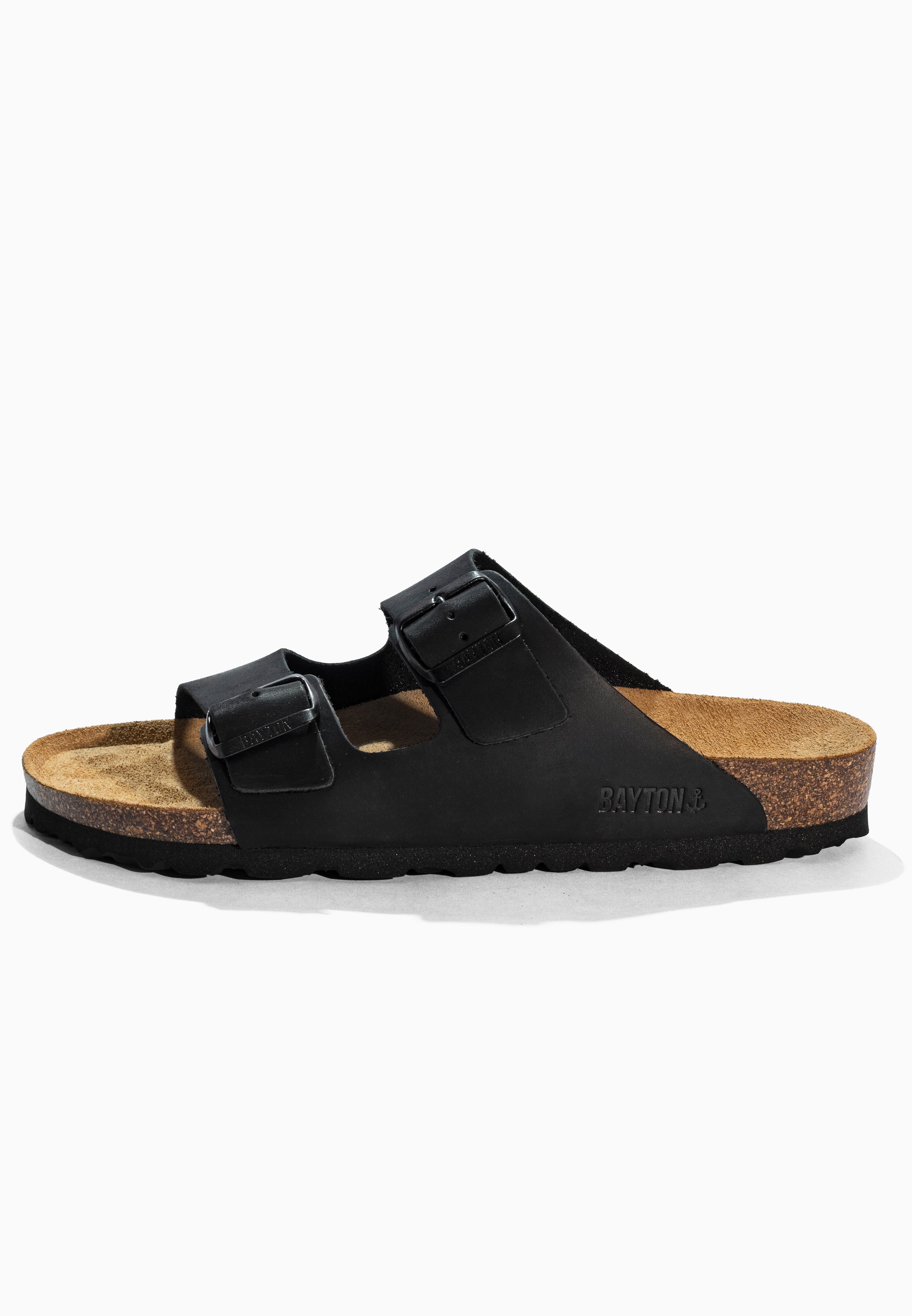 Atlas Black Leather Sandals