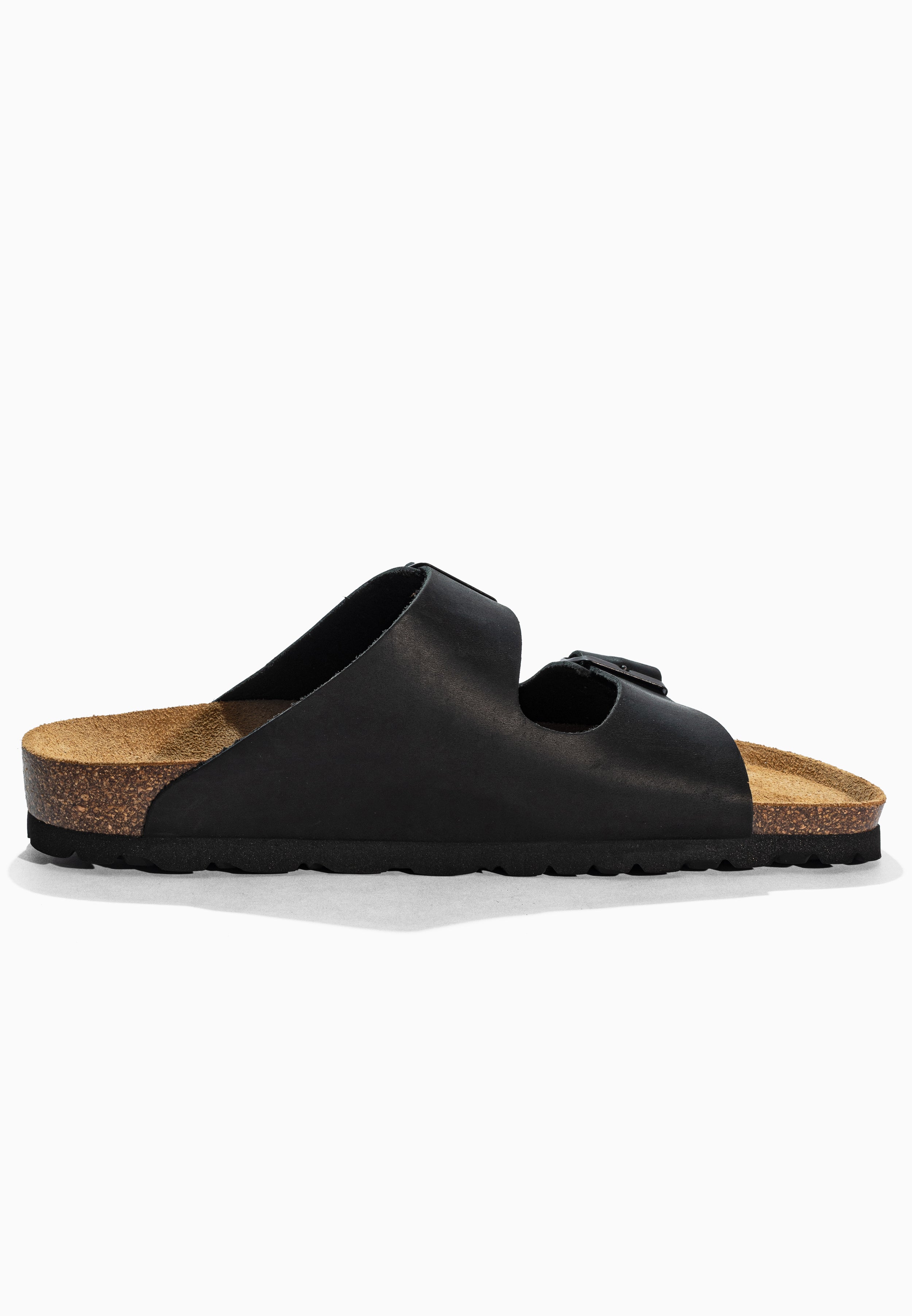 Atlas Black Leather Sandals