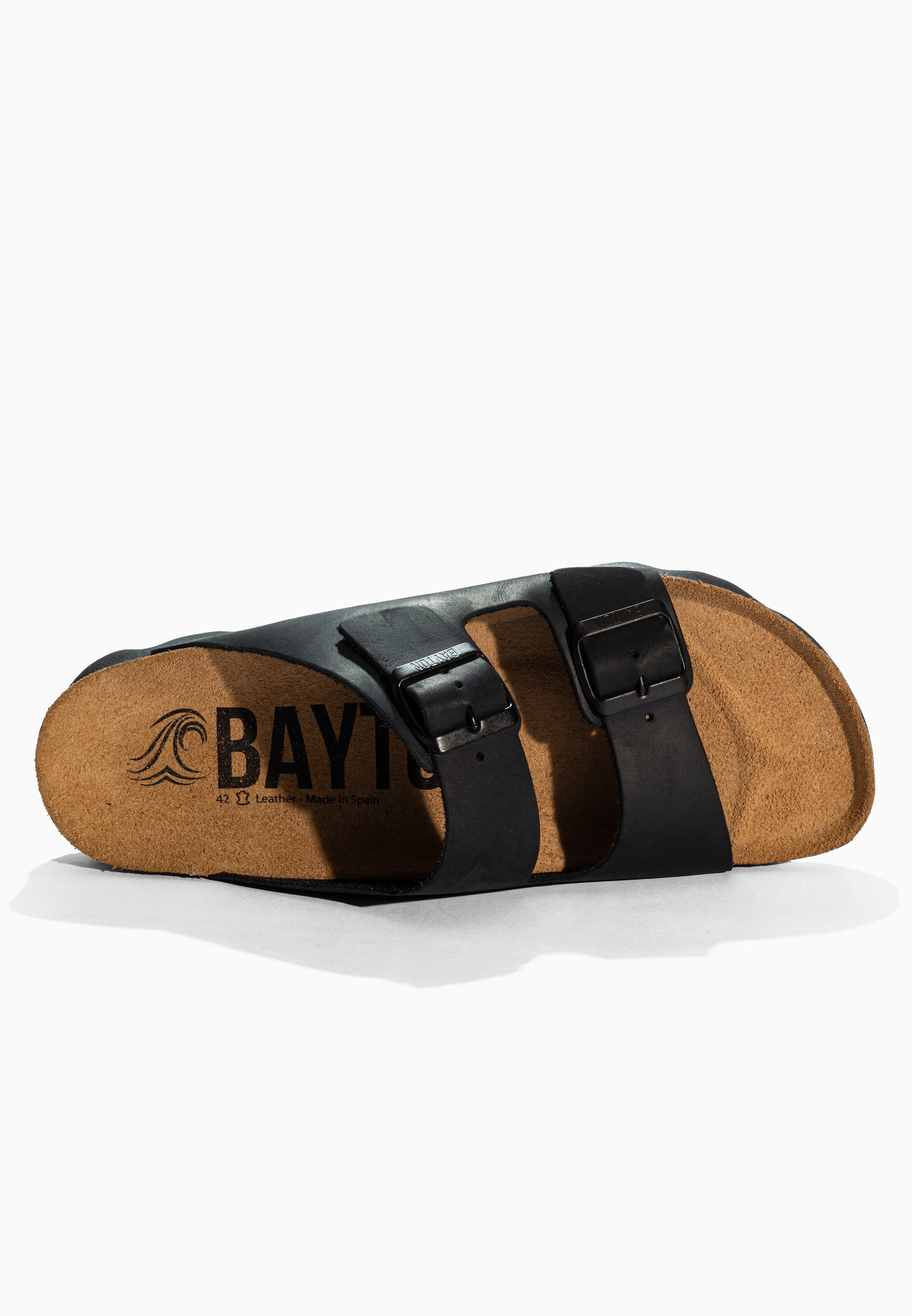 Atlas Black Leather Sandals