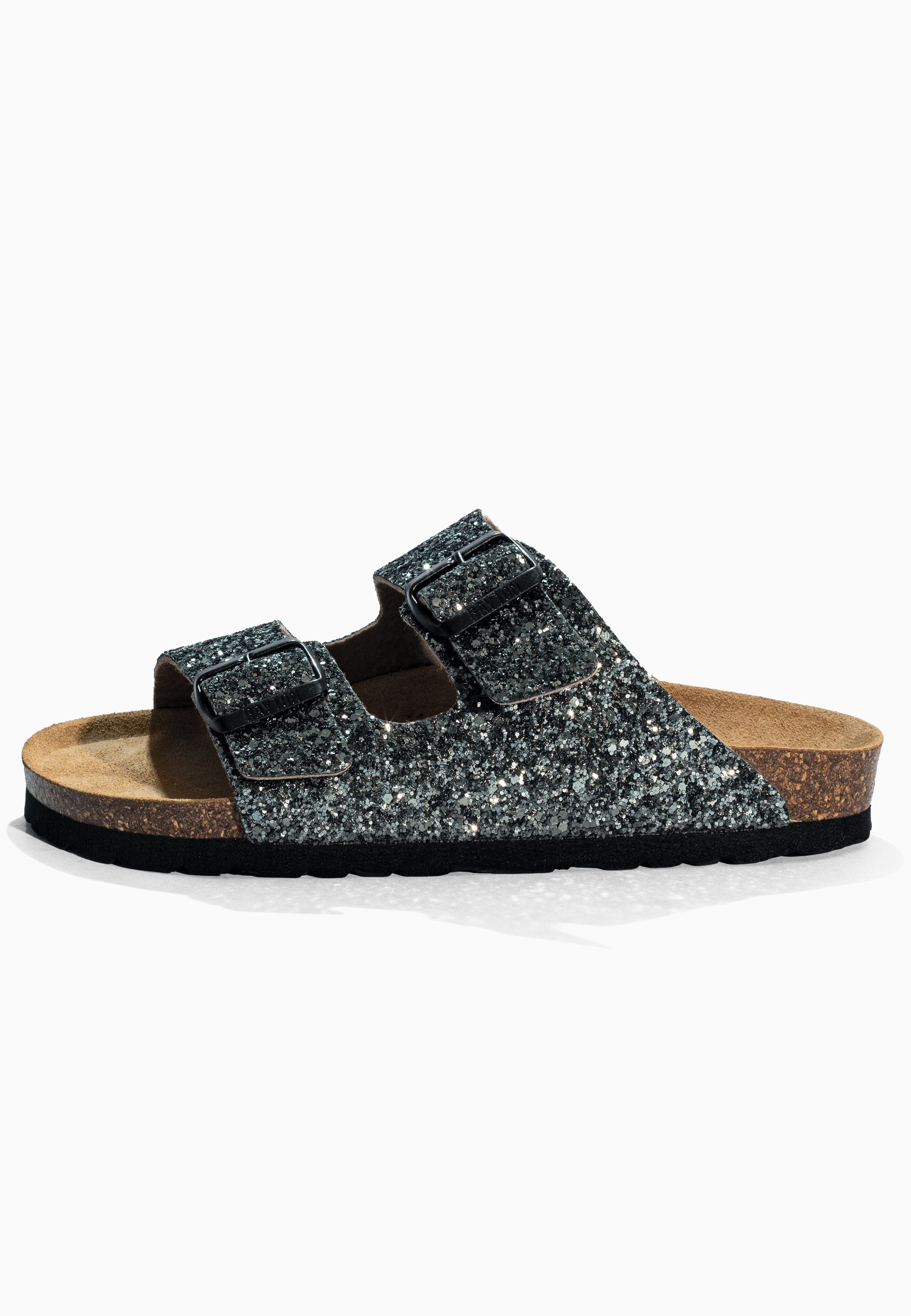 Tracy Anthracite Glitter Sandals