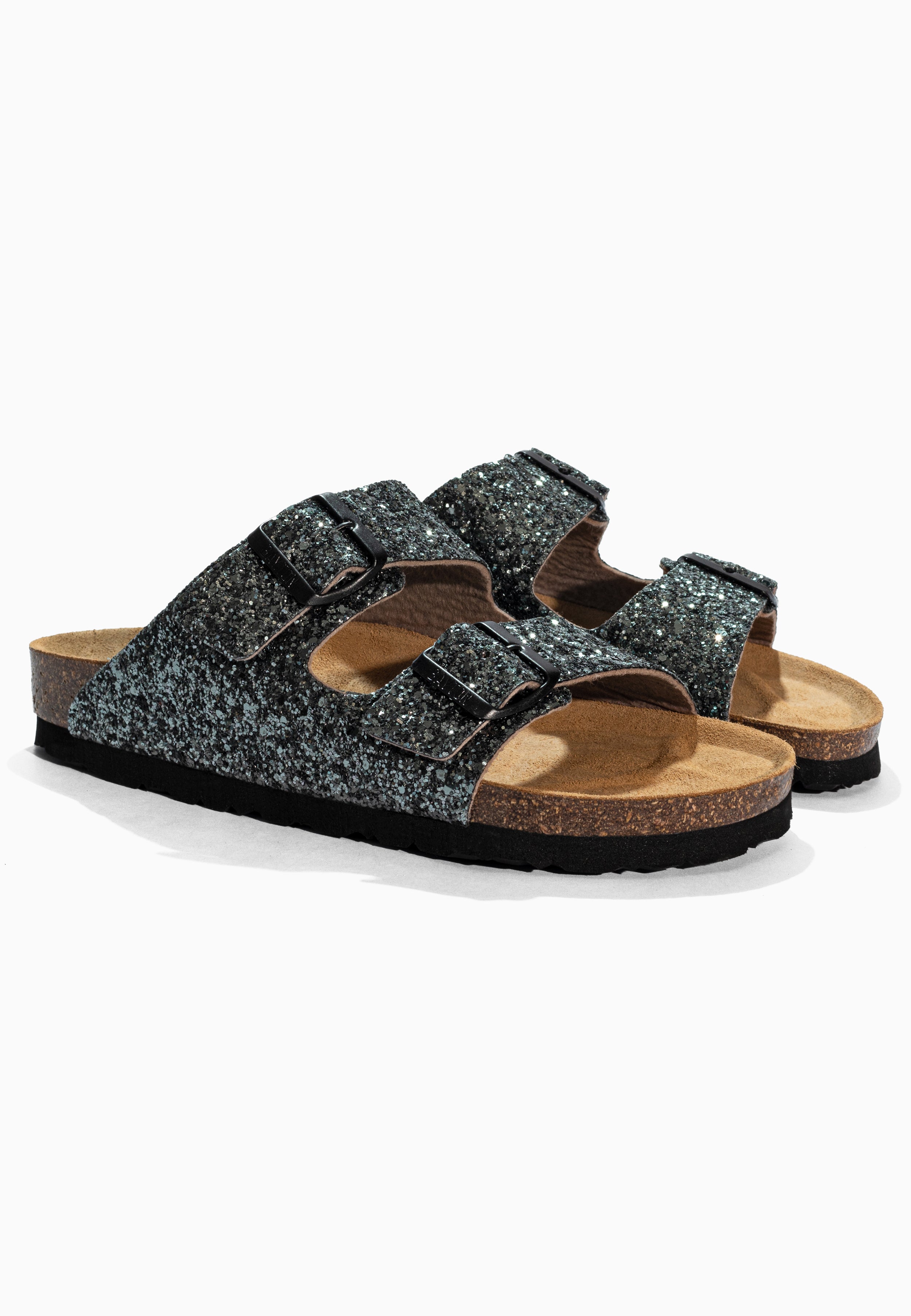 Tracy Anthracite Glitter Sandals