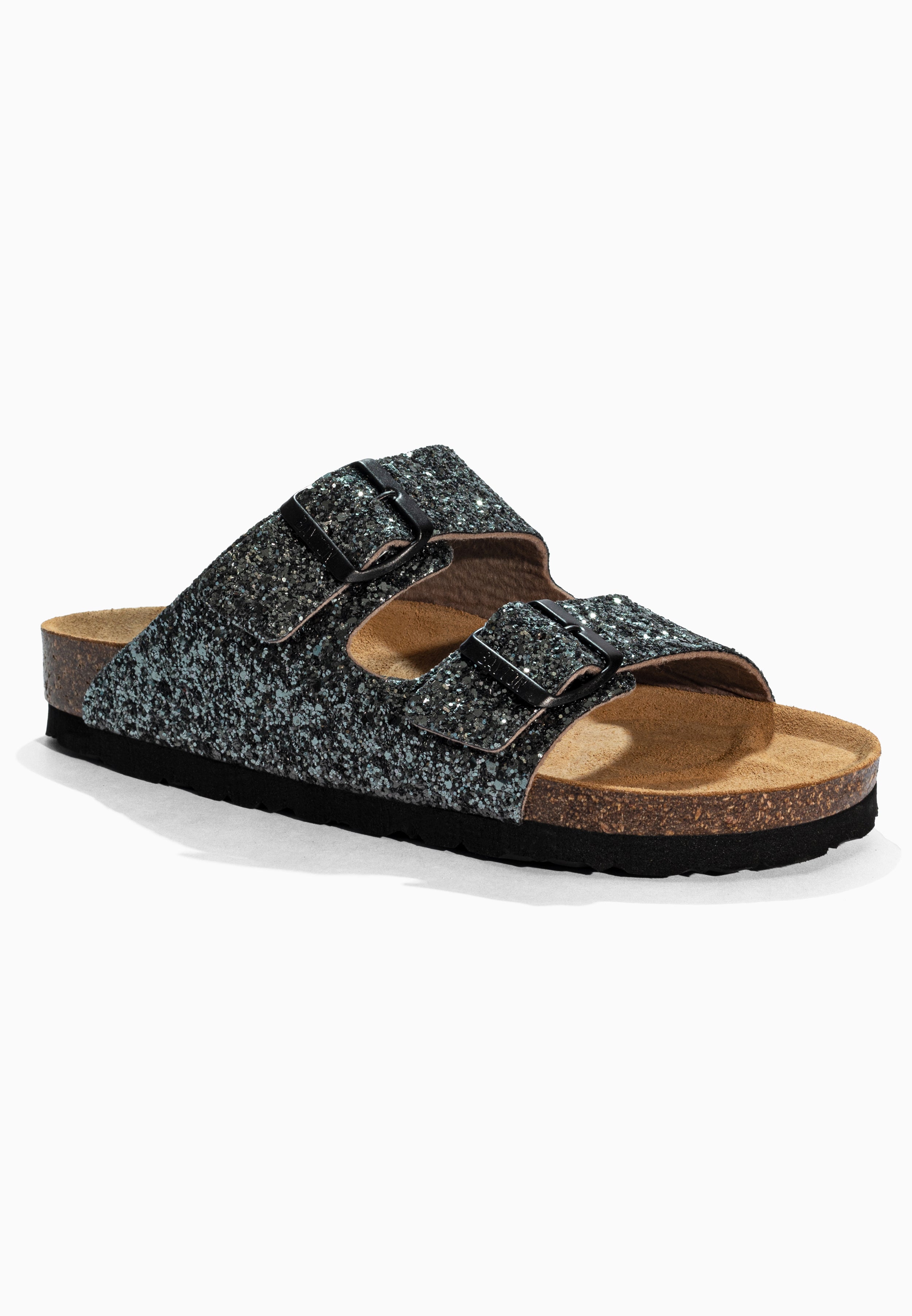 Tracy Anthracite Glitter Sandals