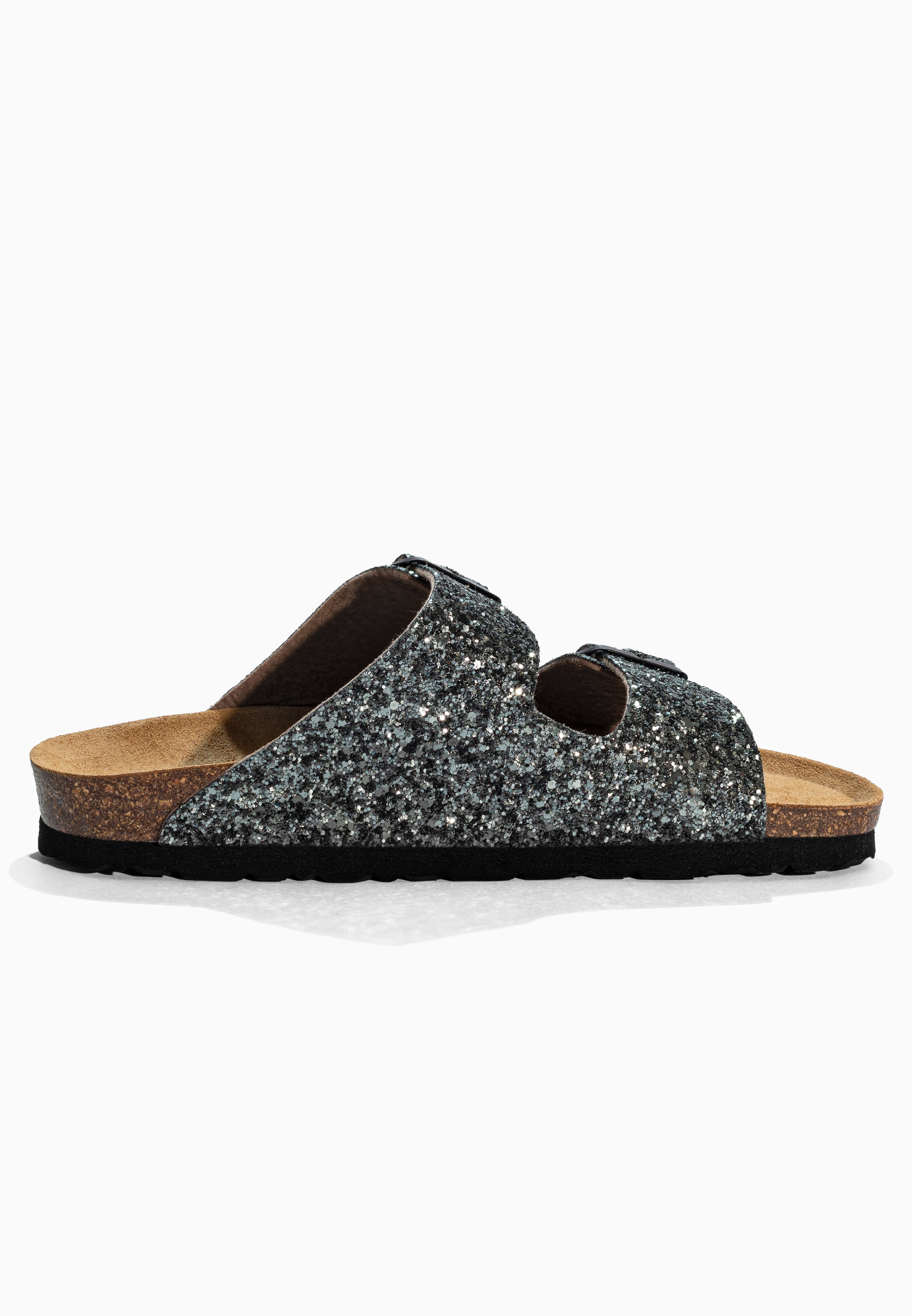 Tracy Anthracite Glitter Sandals