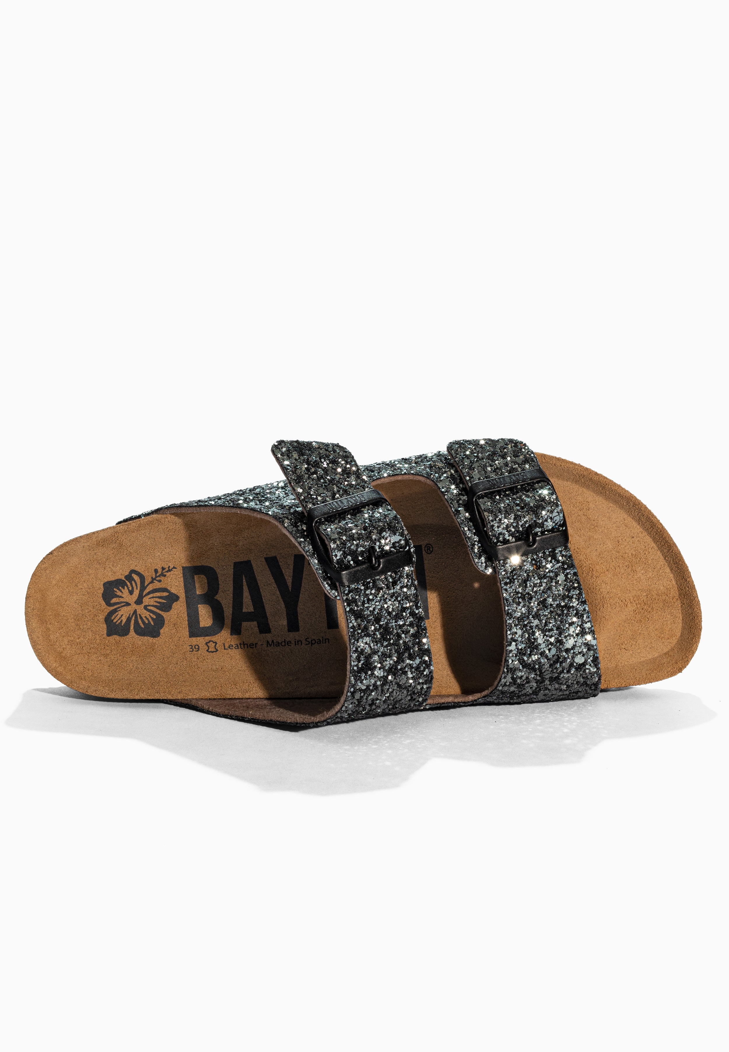 Tracy Anthracite Glitter Sandals