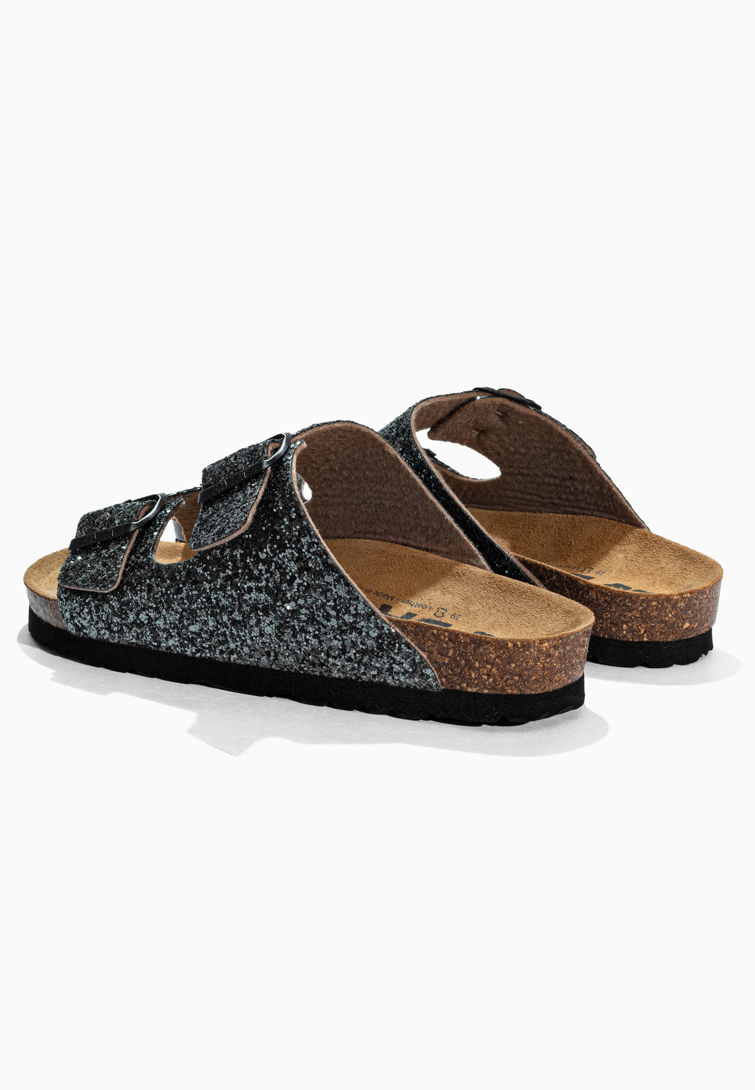 Tracy Anthracite Glitter Sandals