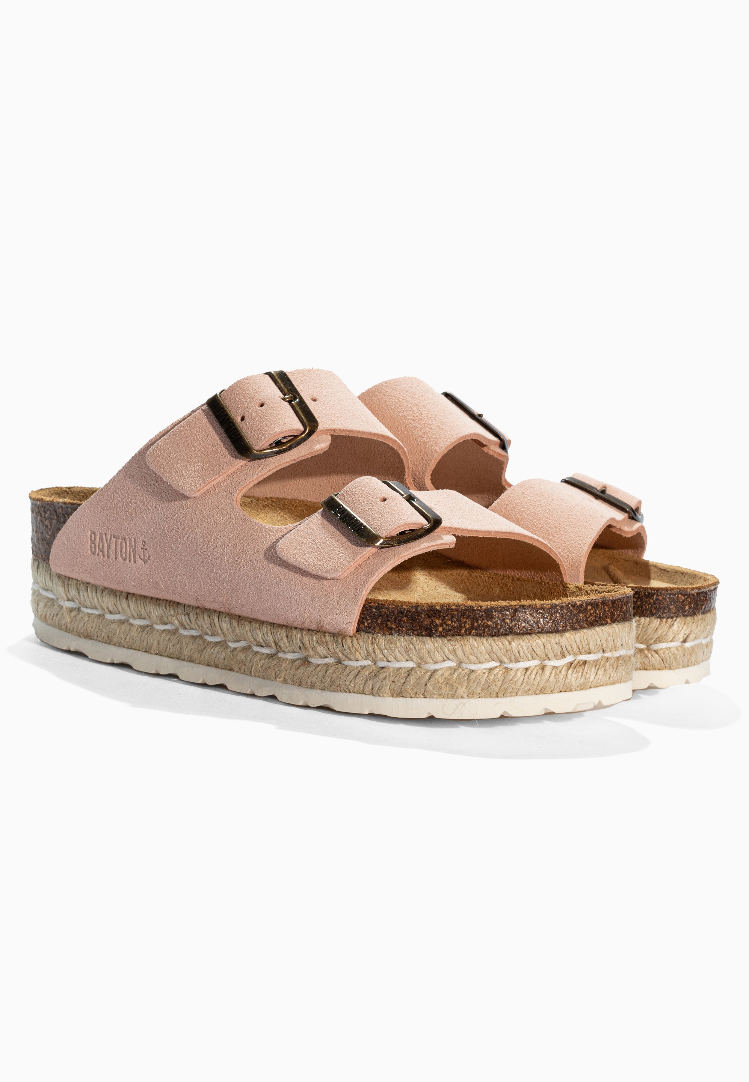 Olympe Pêche Suede Leather Sandals