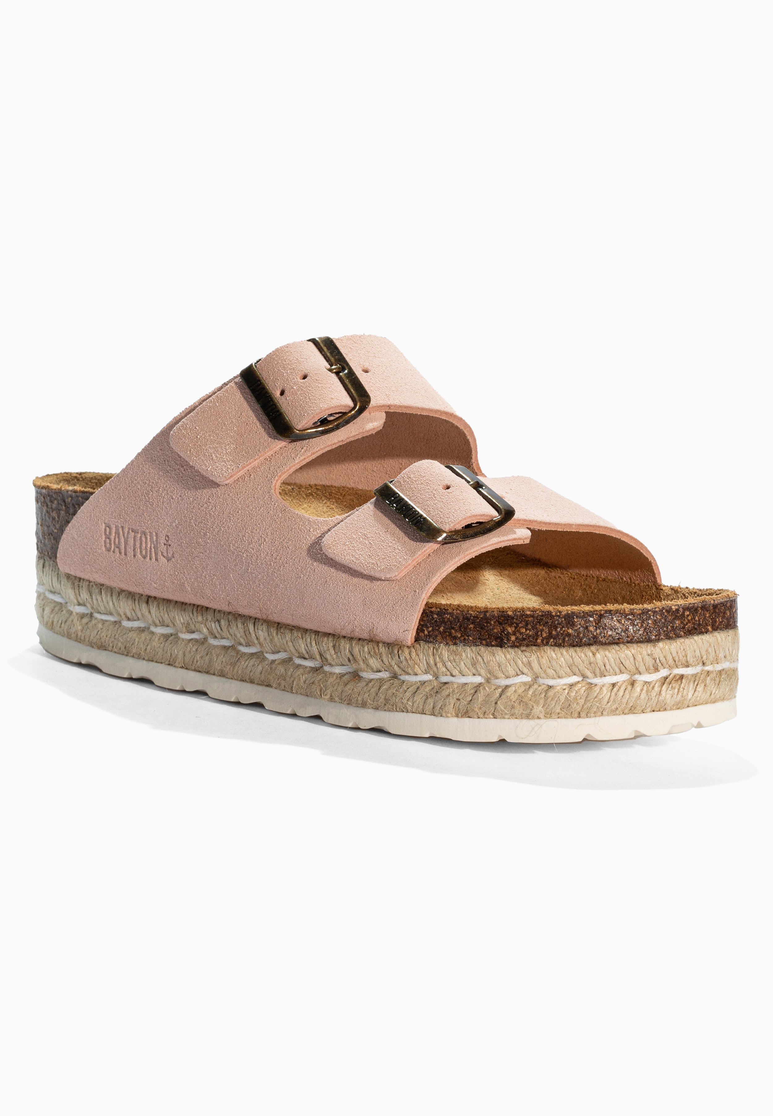 Olympe Pêche Suede Leather Sandals