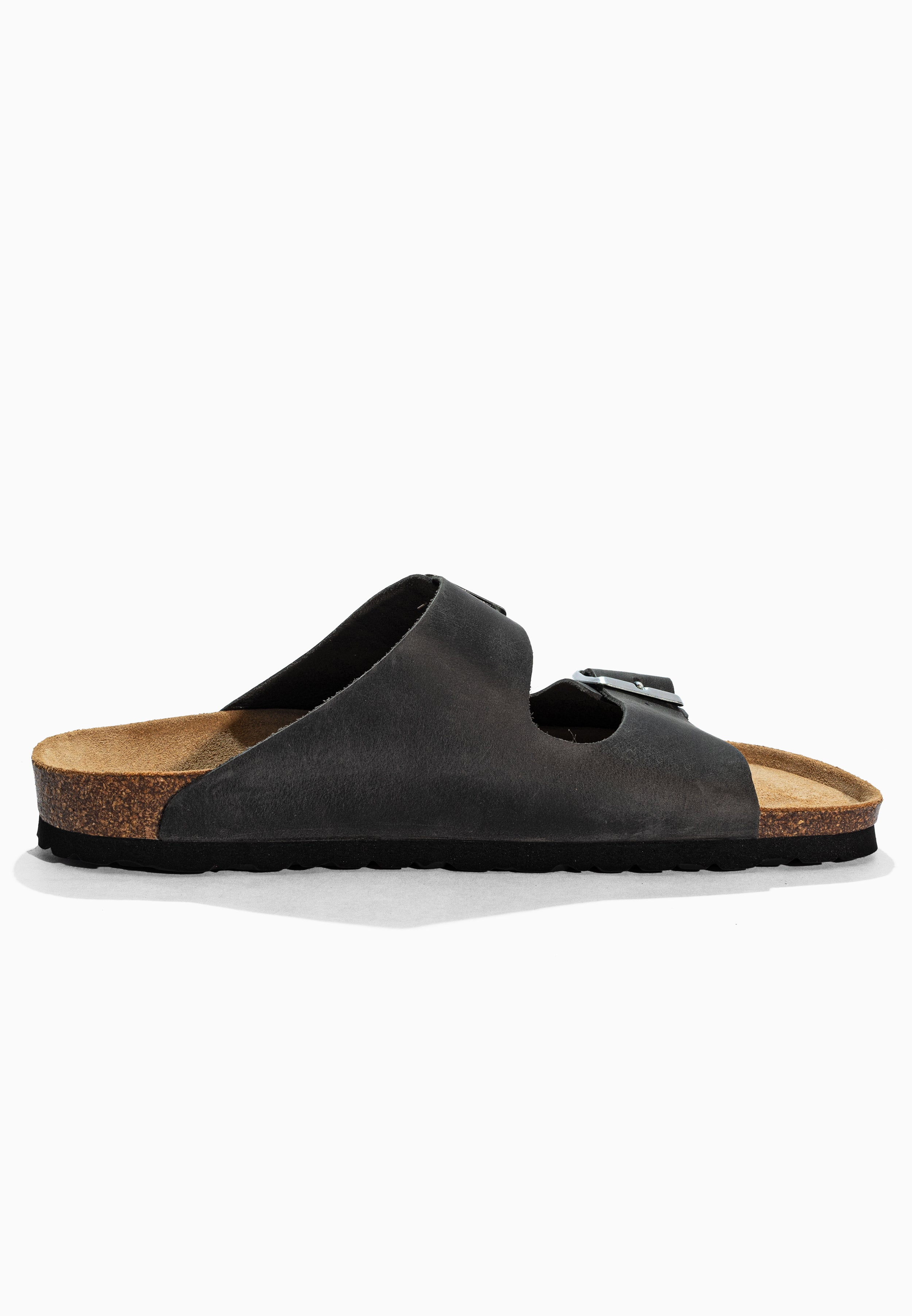 Atlas Anthracite Leather Sandals