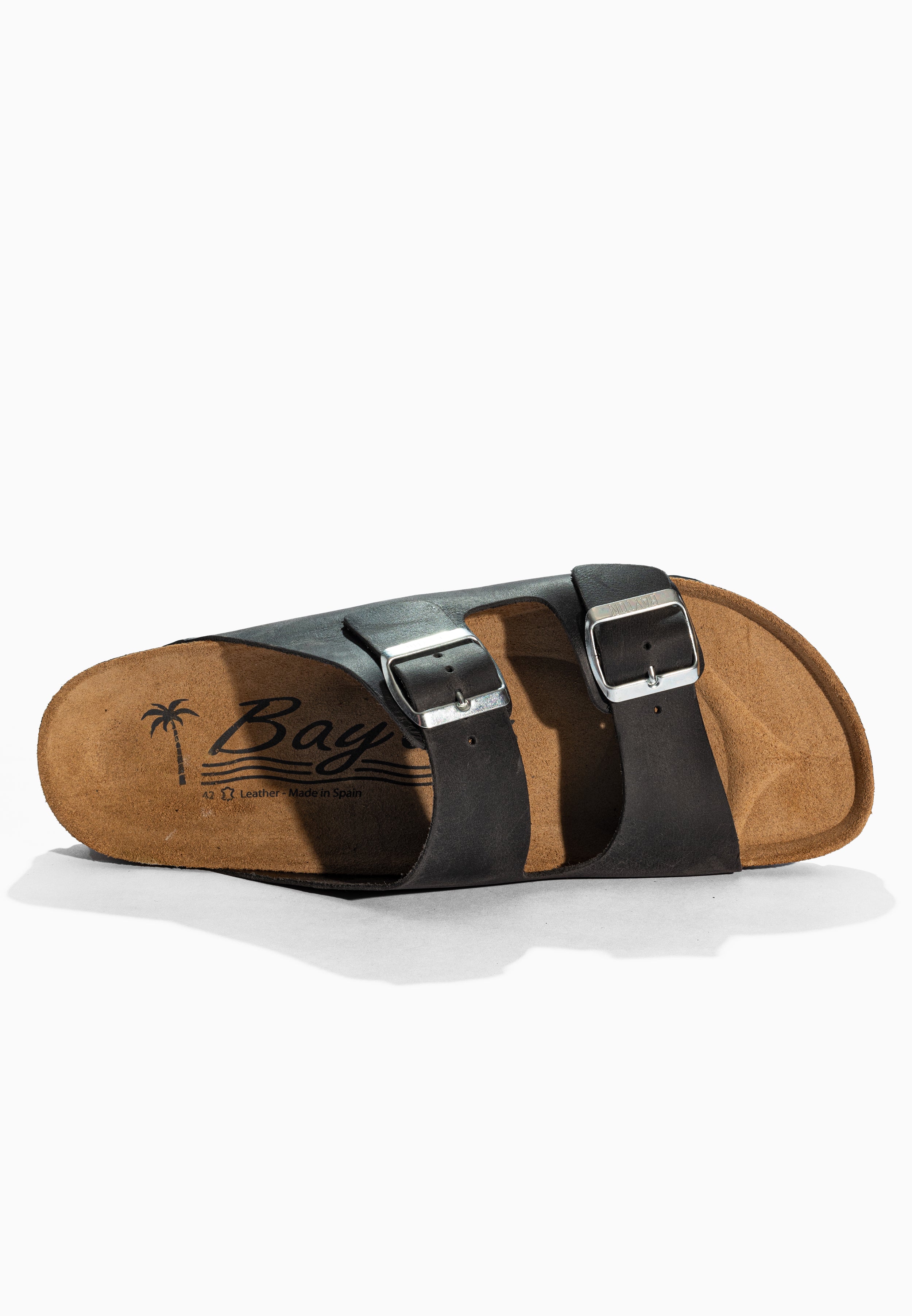 Atlas Anthracite Leather Sandals