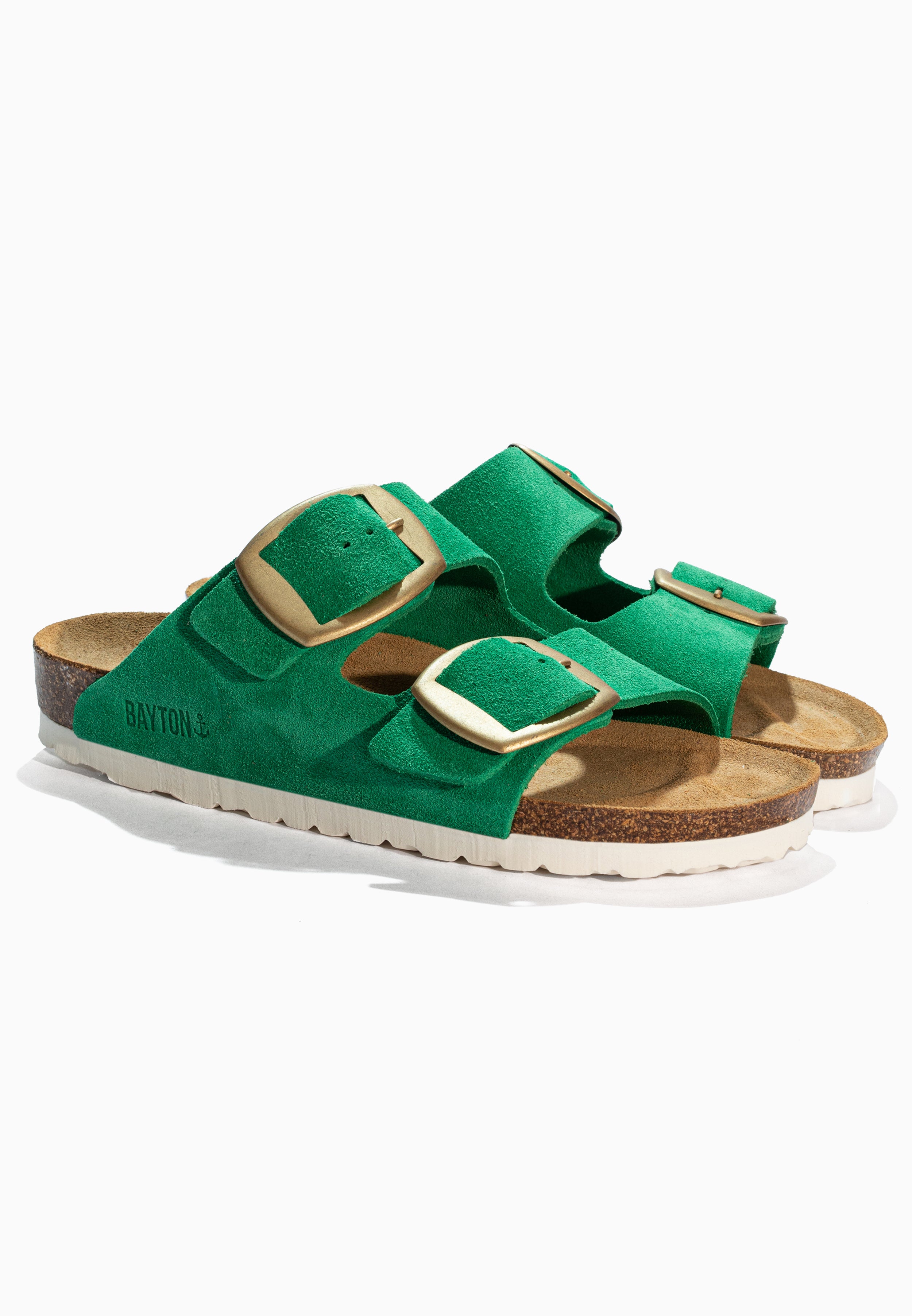 Alicante Green Suede Leather Sandals