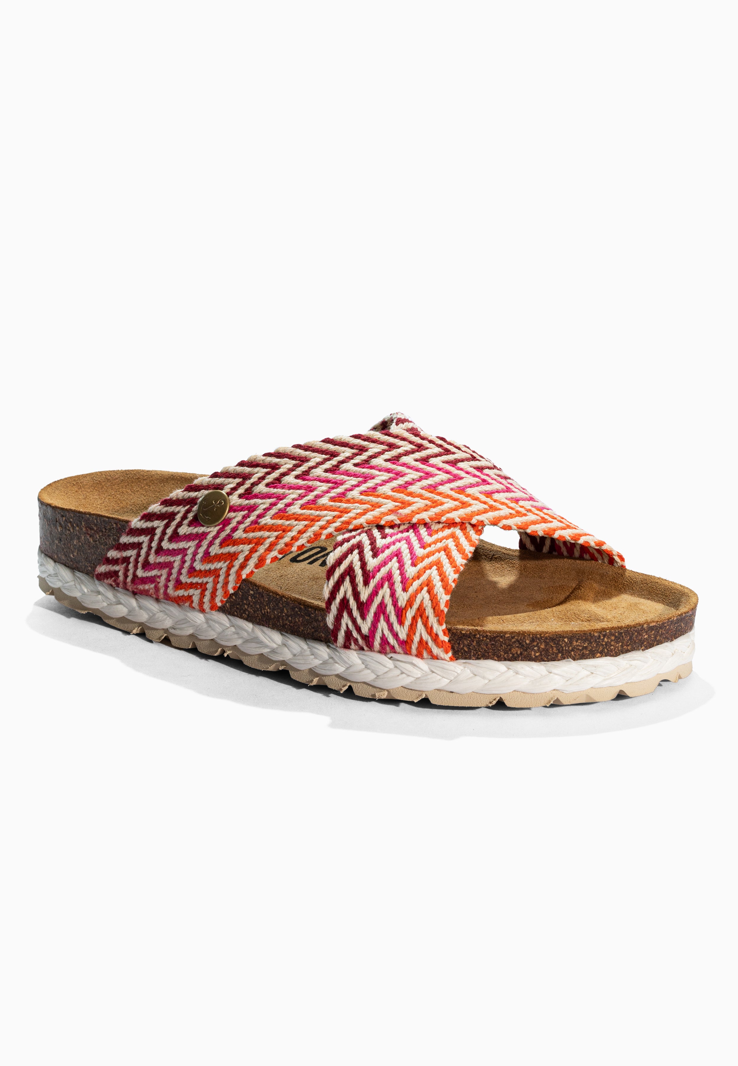 Burgos Sandals Bordeaux, Pink and Orange