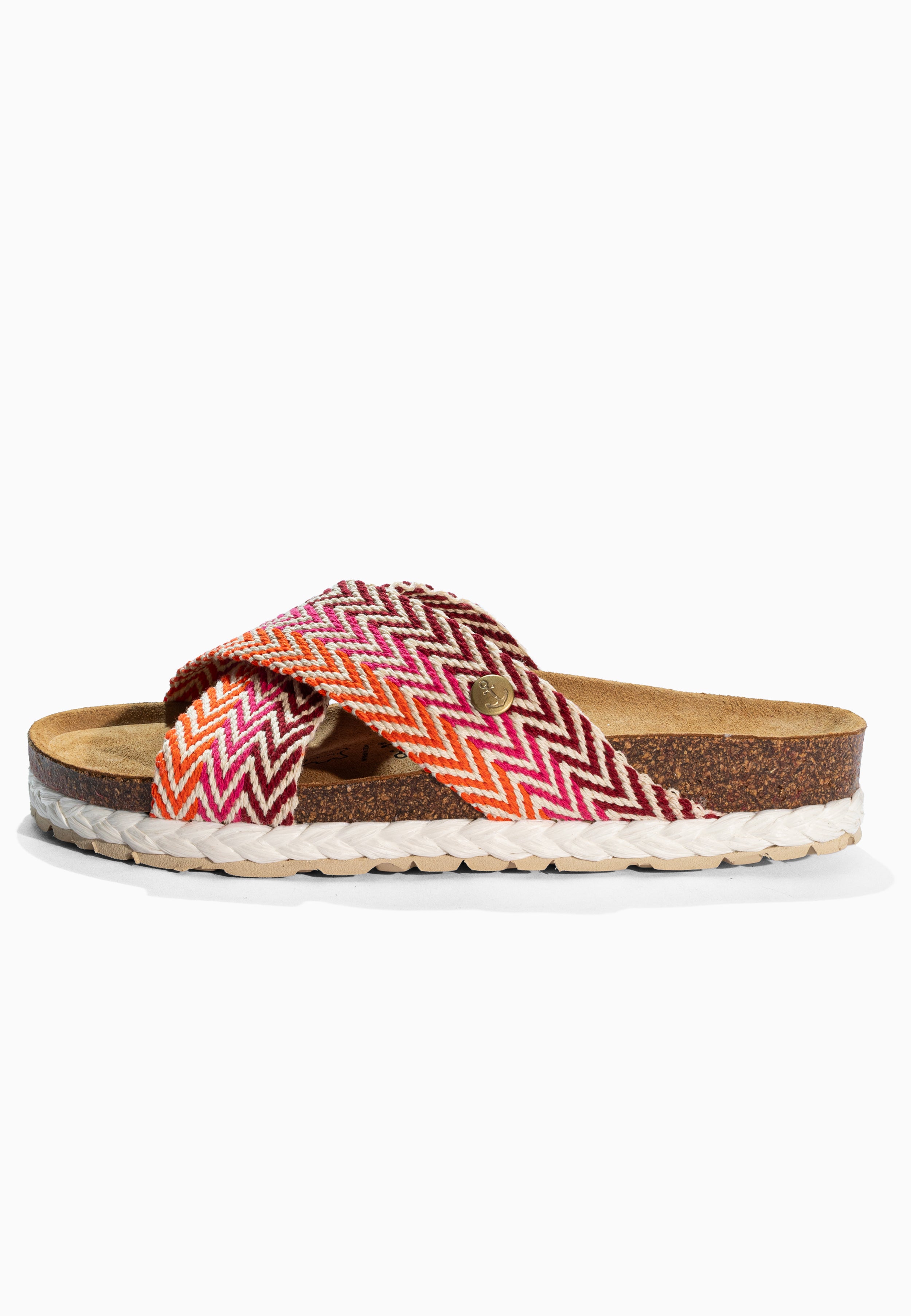 Burgos Sandals Bordeaux, Pink and Orange