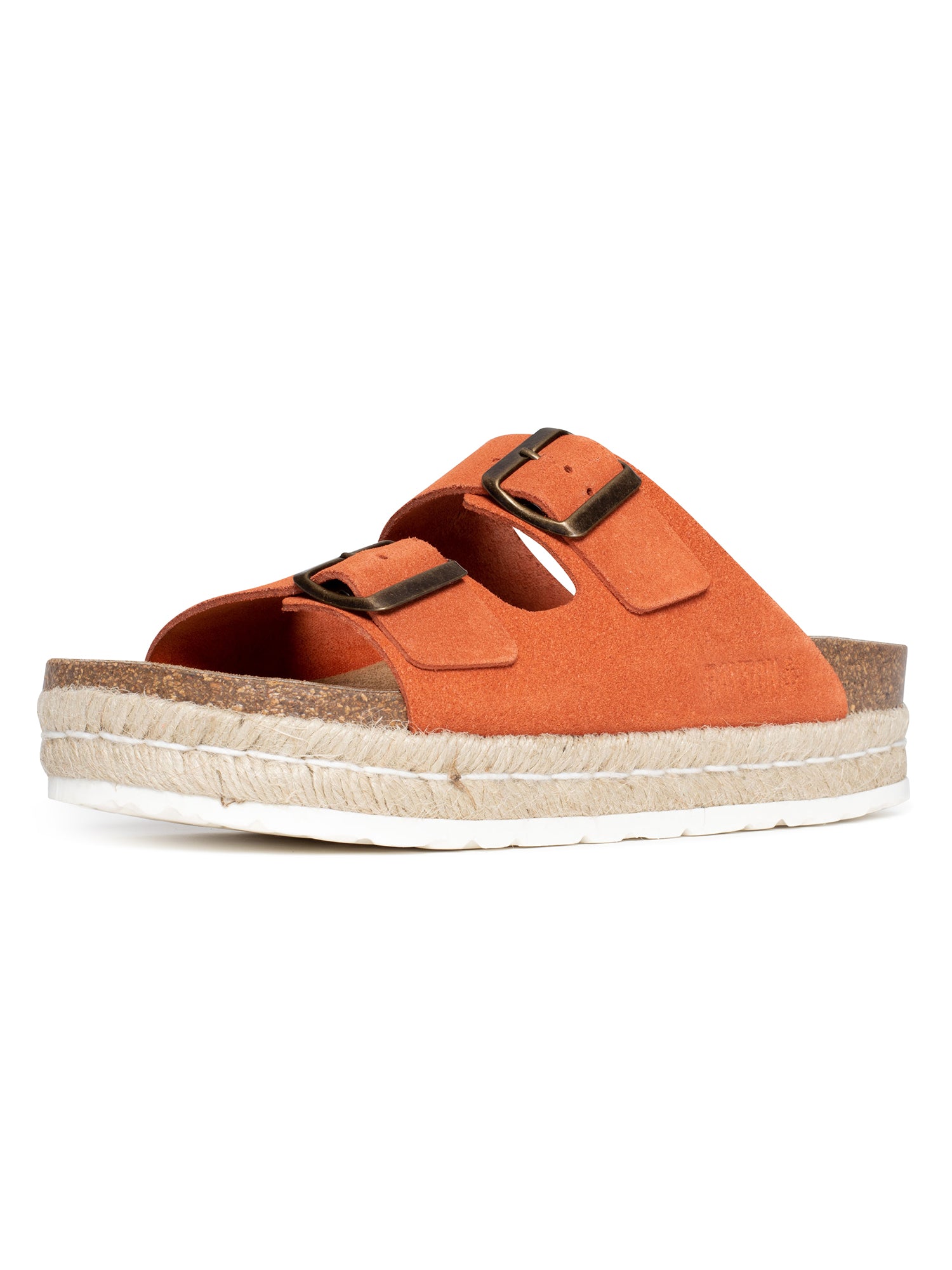 Alcee Orange Suede Leather Platform Sandals