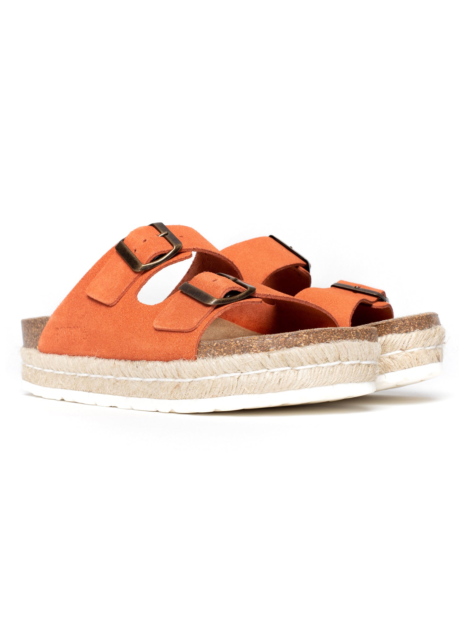 Alcee Orange Suede Leather Platform Sandals