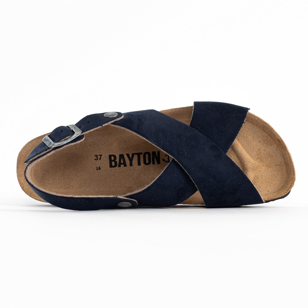 Navy Blue Tweed Multi-Strap Sandals