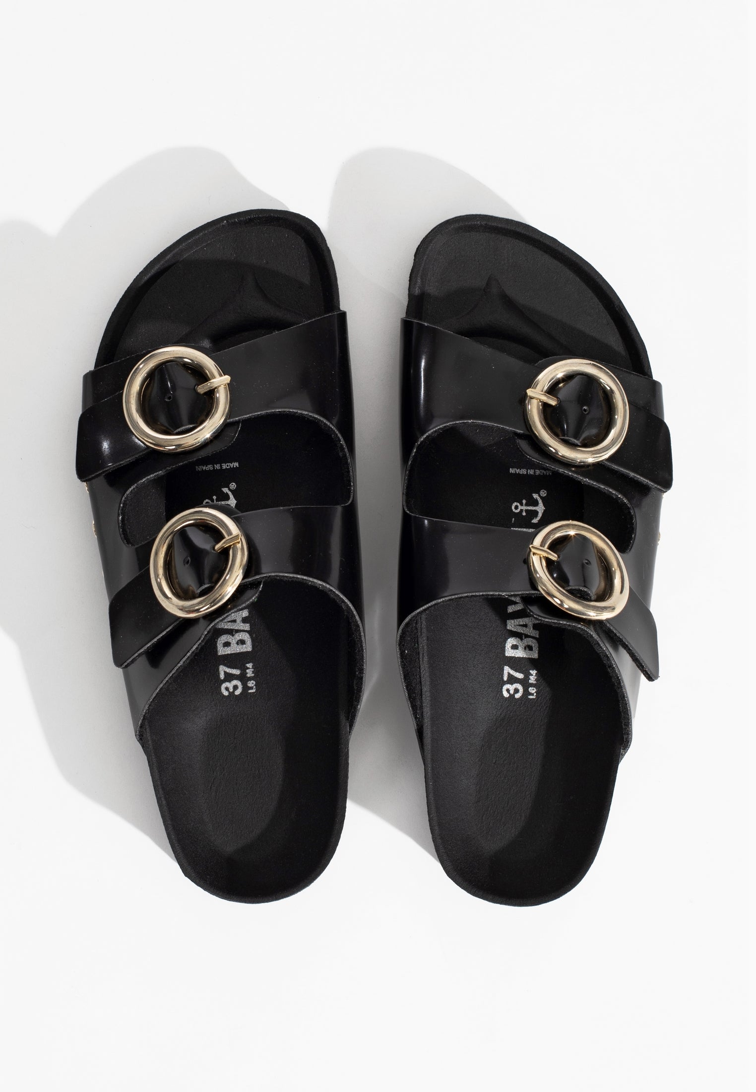 Black Barcelona 2 Strap Sandals