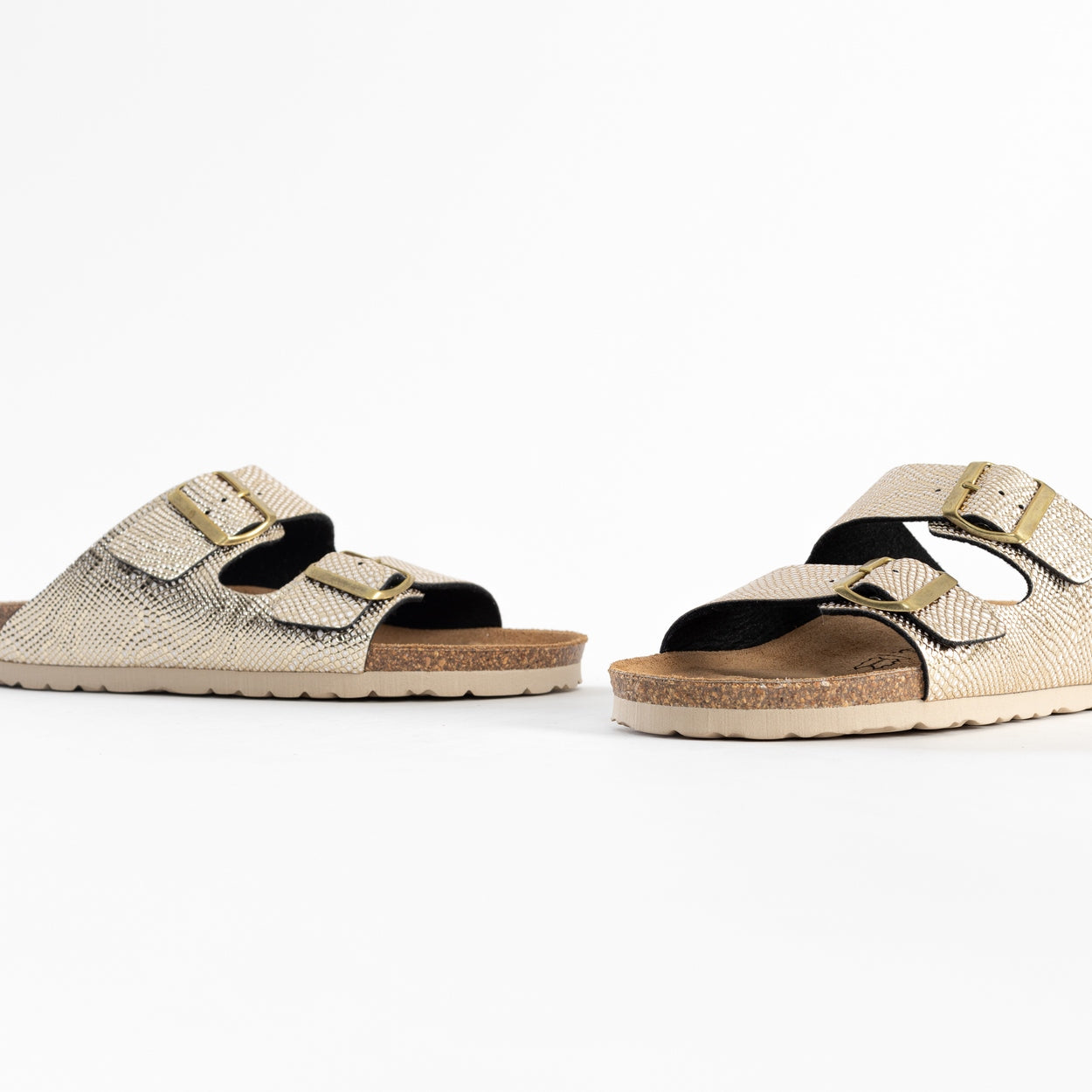 Atlas Light Gold 2 Strap Sandals