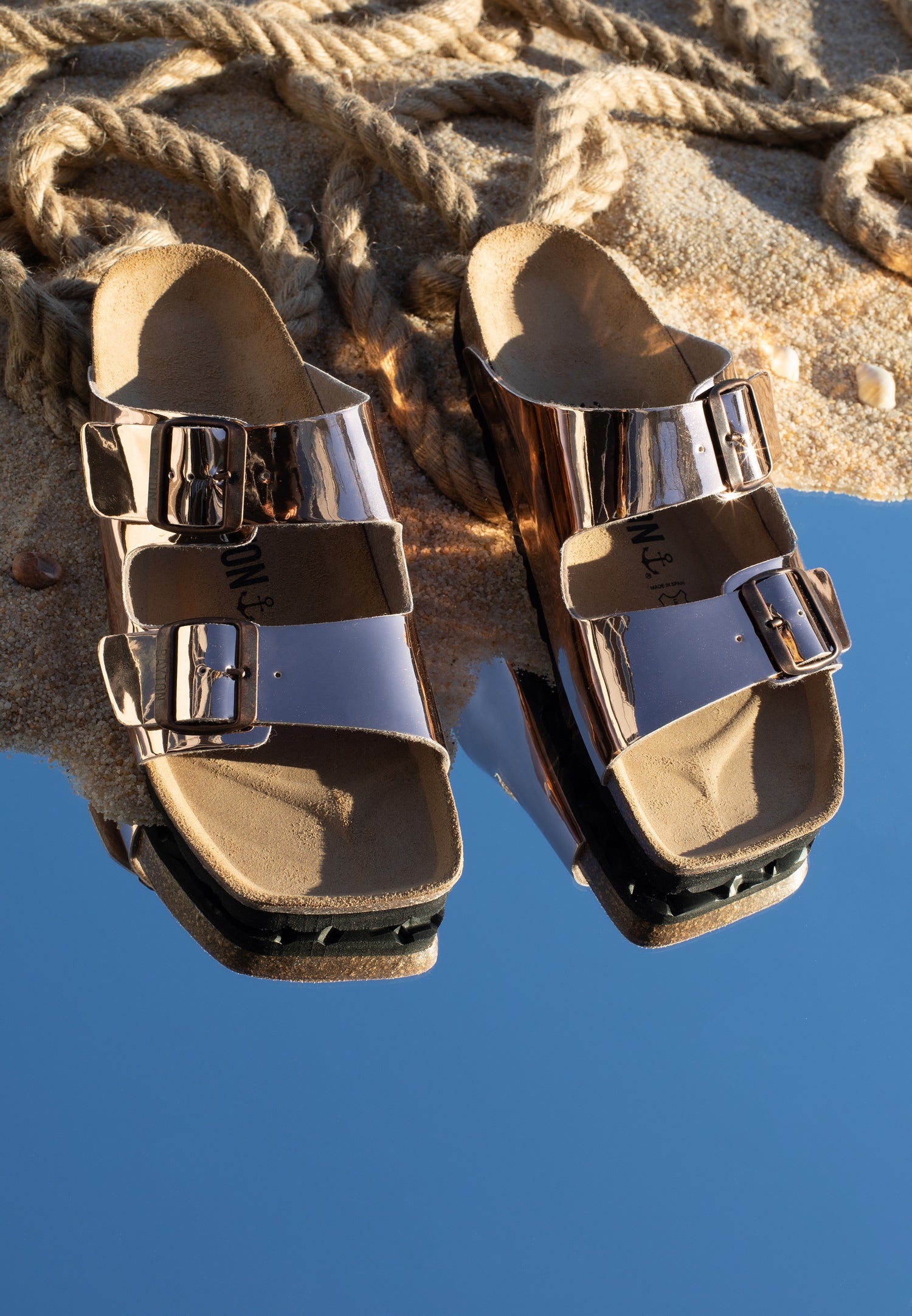 2 Straps Atlas Sandals Rose gold