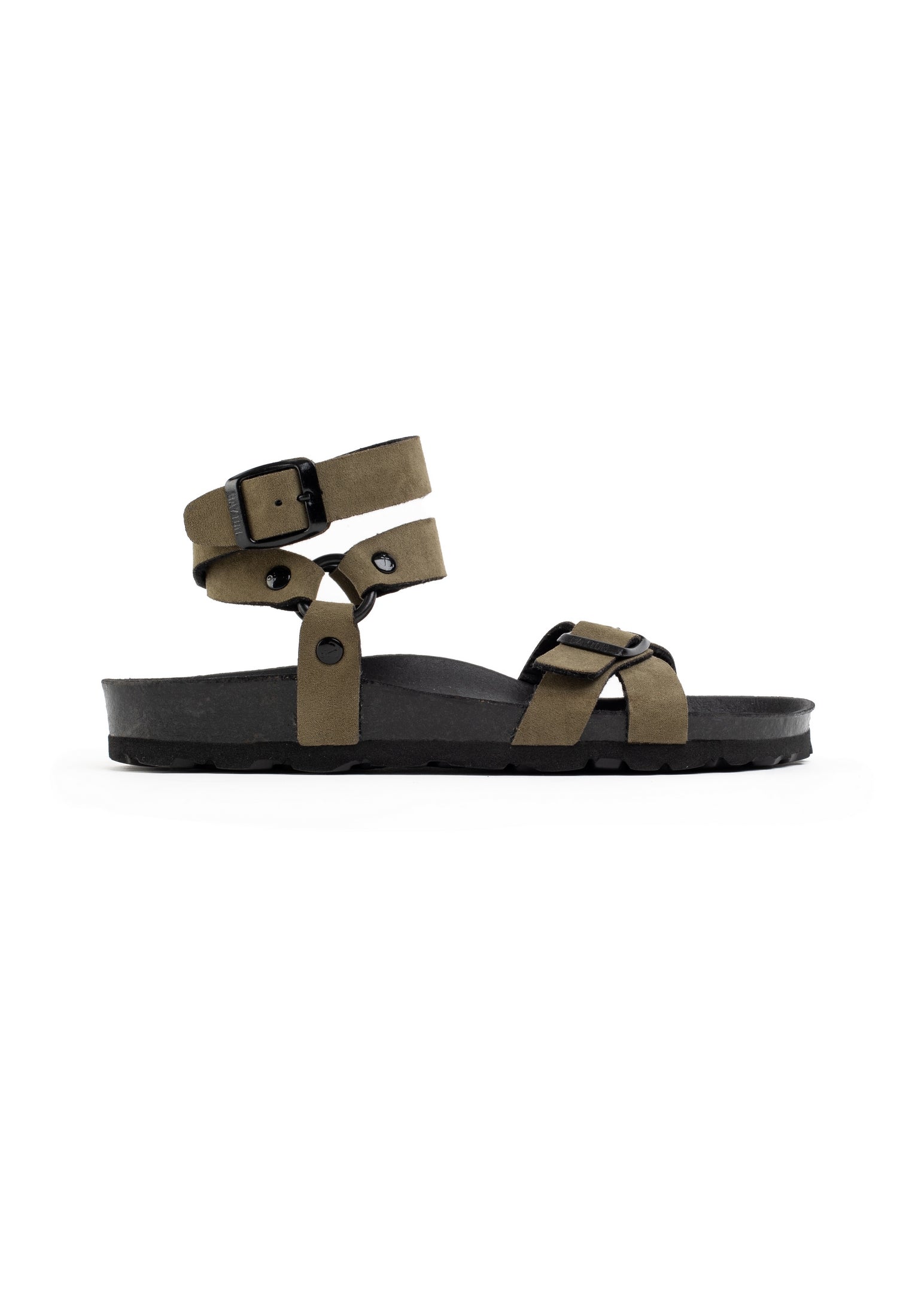 Khaki Multi-Strap Galaxy Sandals