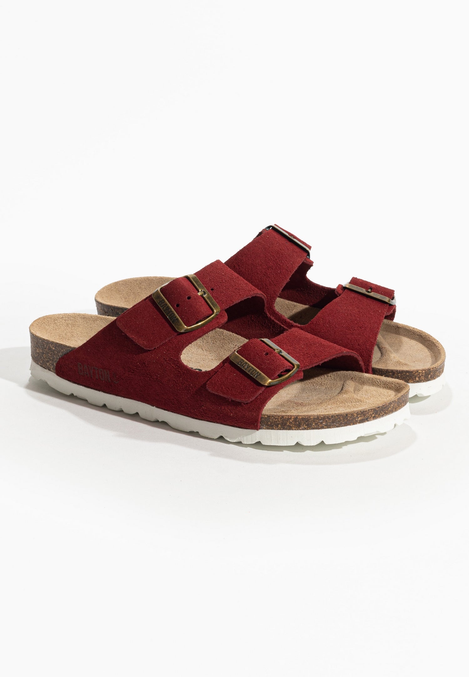 Tracy Red Suede Leather 2 Strap Sandals