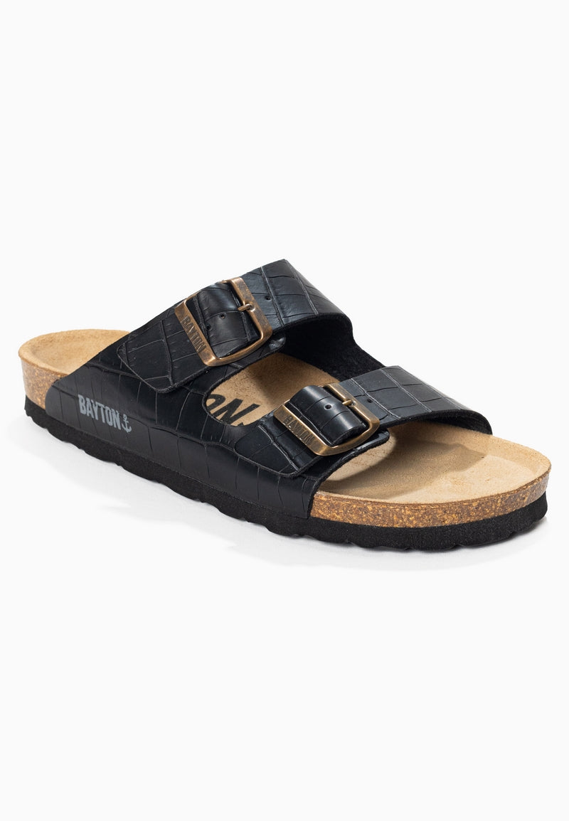 Atlas Black 2 Strap Sandals