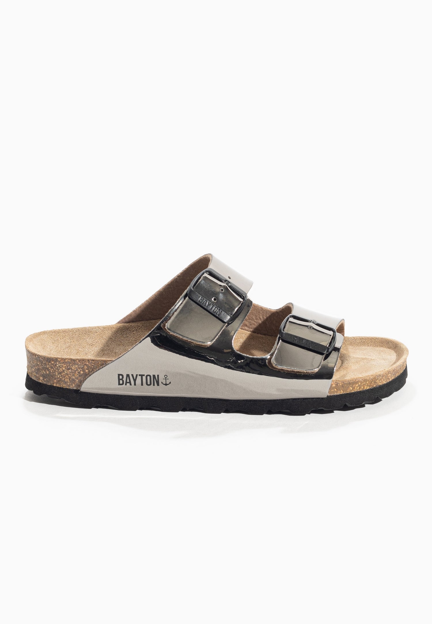 Tracy Dark Silver 2 Strap Sandals