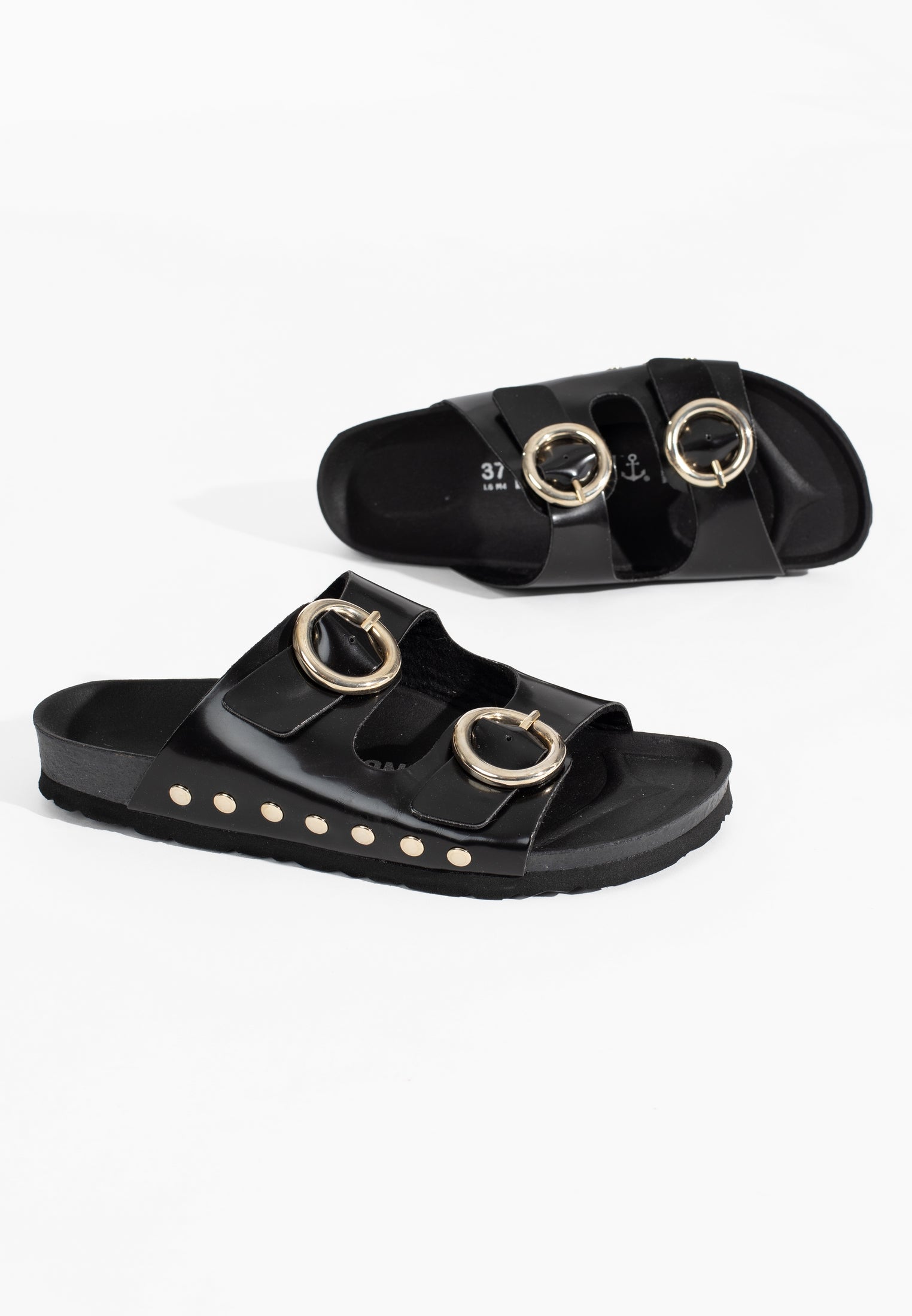 Black Barcelona 2 Strap Sandals