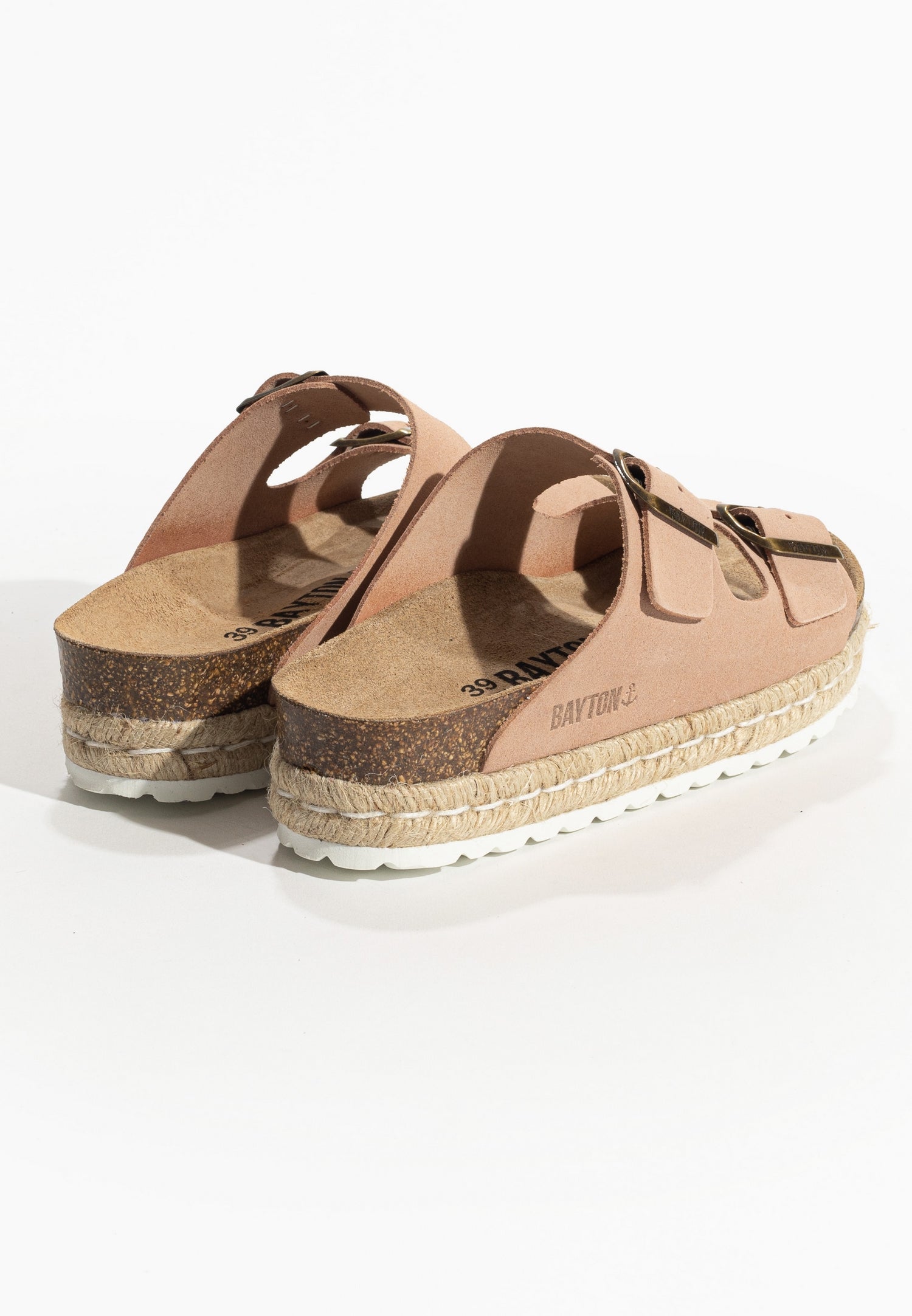 Olympe Pêche Suede Leather Platform Sandals