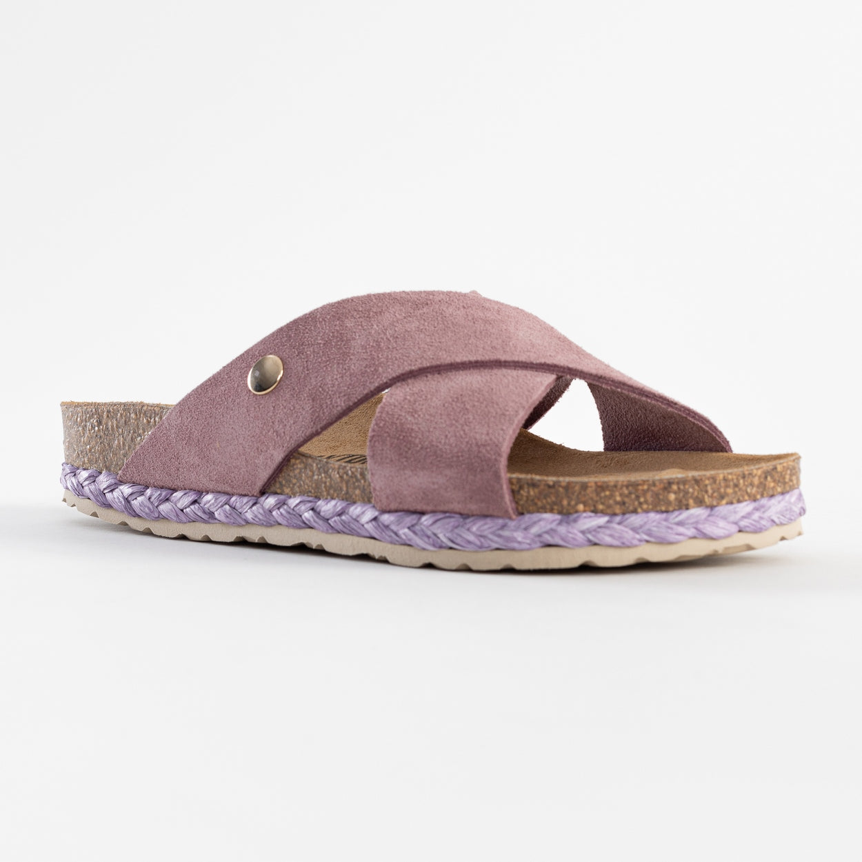 Burgos Old Pink Suede Leather 2 Strap Sandals