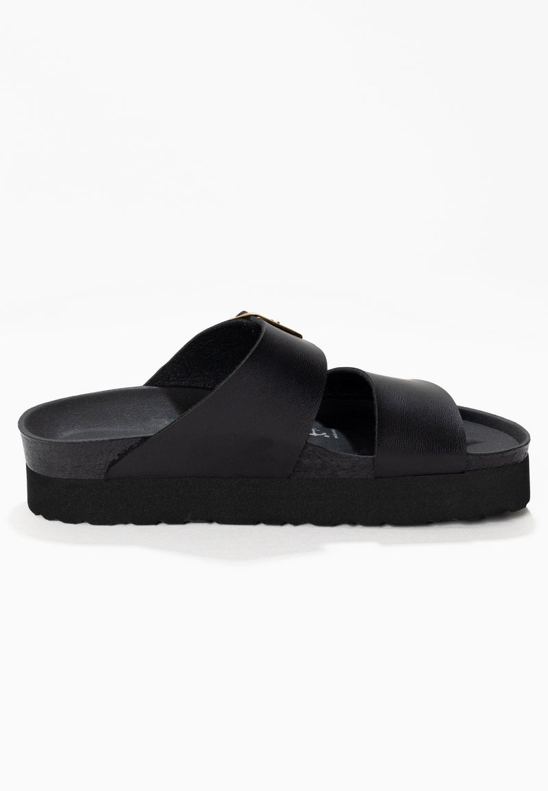 Jendo Black Platform Sandals