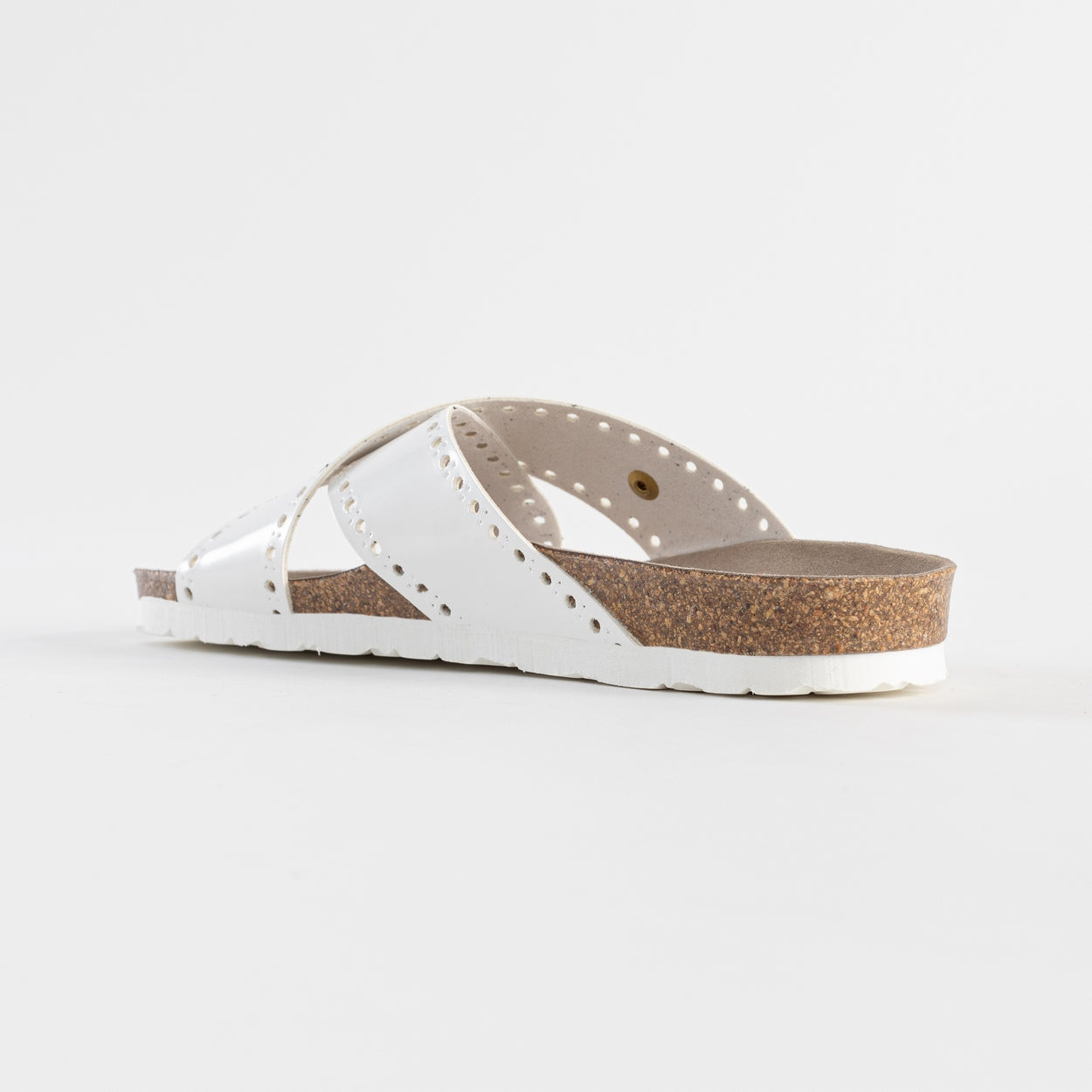 Elche White 2 Strap Sandals