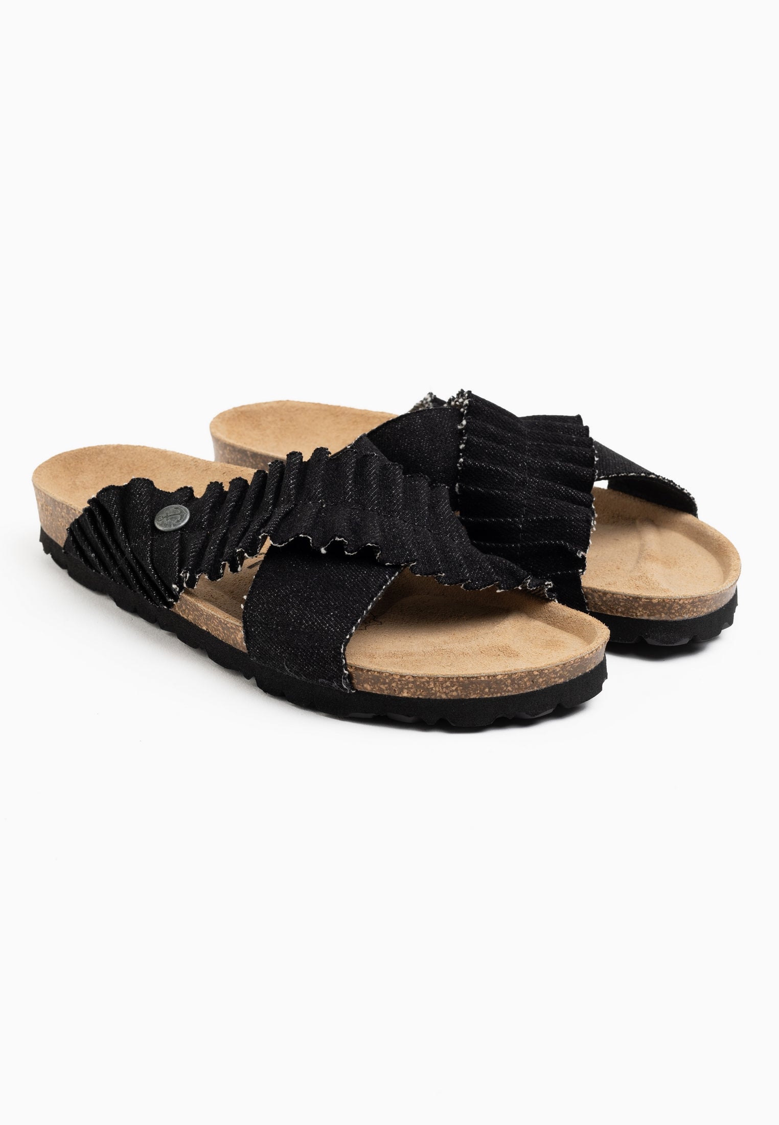 Sandalias Victoire De 2 Tiras Denim Negro