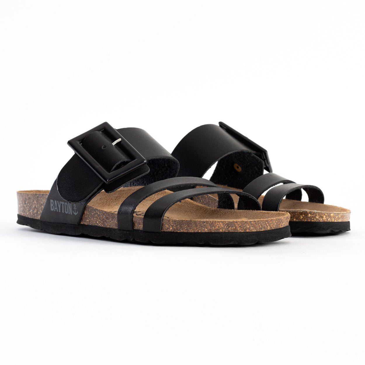 Ferrol Black Multi-Strap Sandals