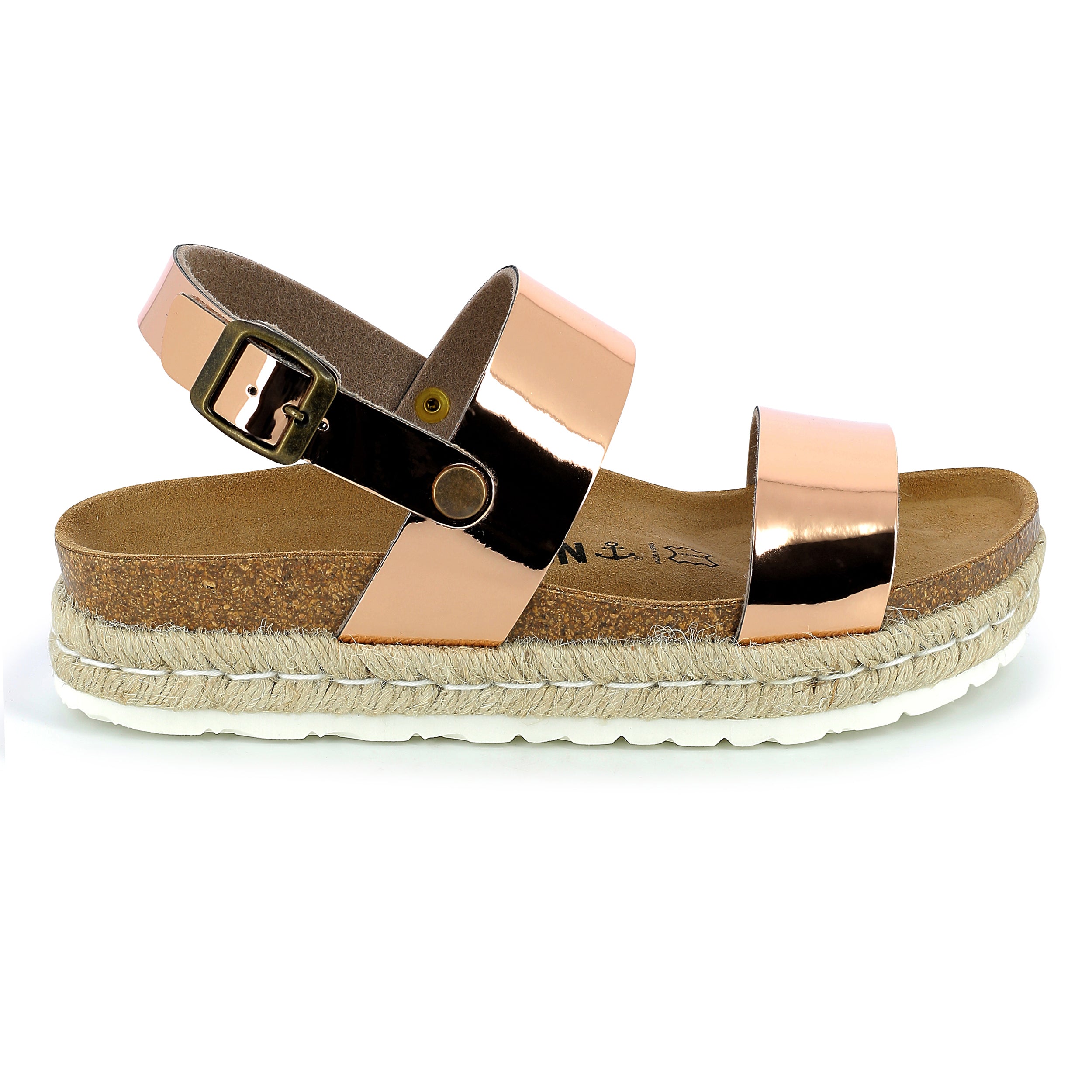 Sandalias con plataforma en oro rosa Gaceo