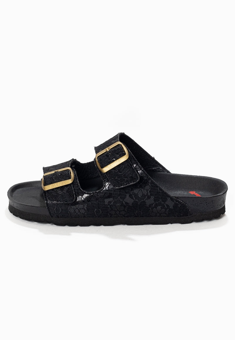 Atlas Black 2 Strap Sandals