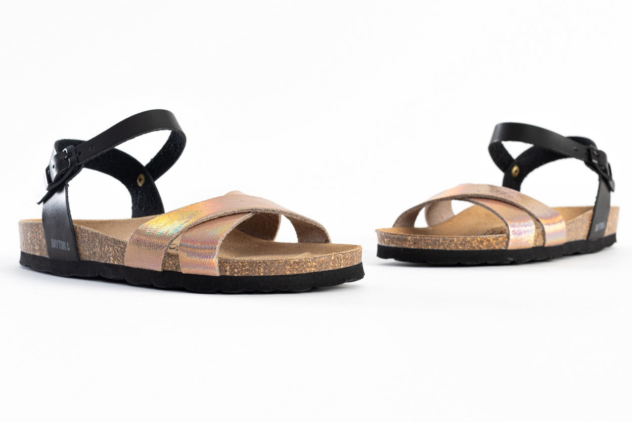 Vallado Black and Multicolor Multi-Strap Sandals