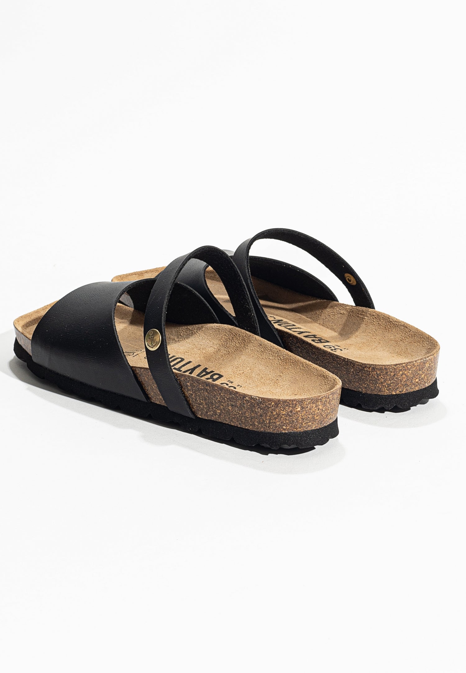 Marina Black 2 Strap Sandals