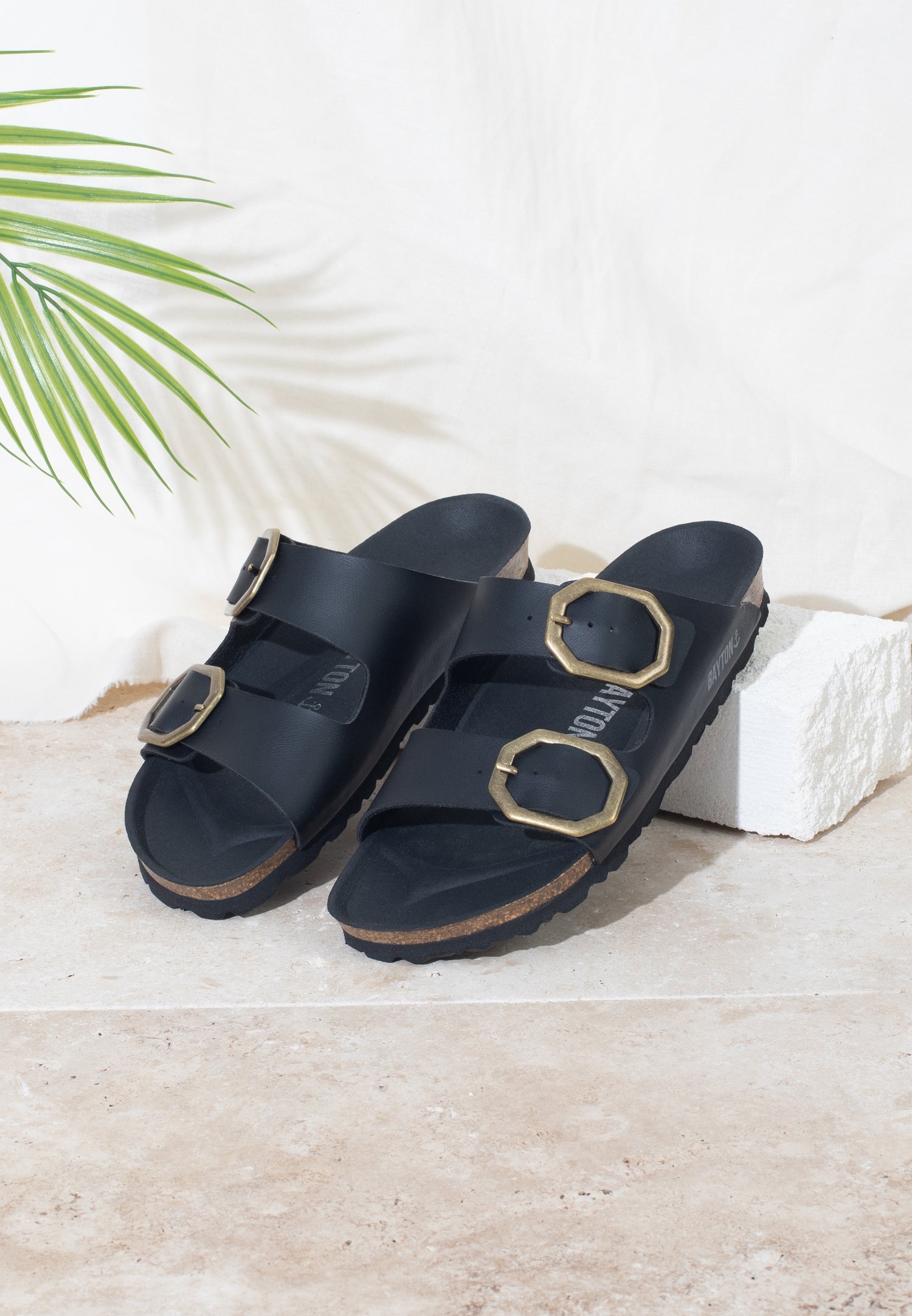 Atlas Black 2 Strap Sandals