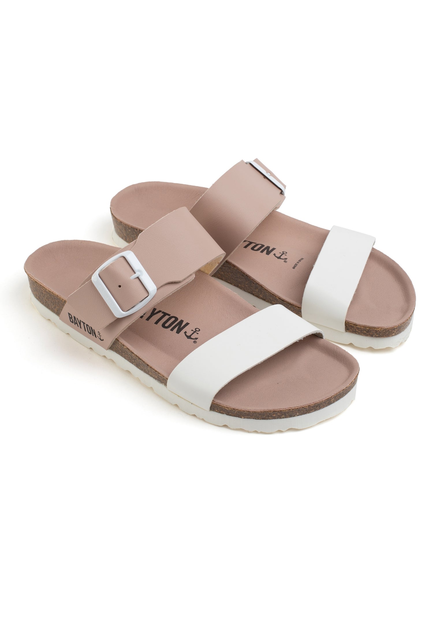 2 Straps Valencia Sandals Light Pink and White