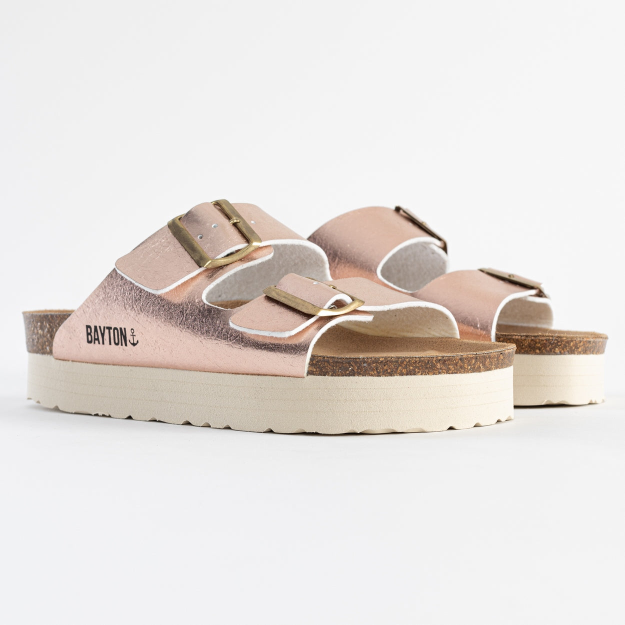 Sandalias con plataforma en oro rosa Japet