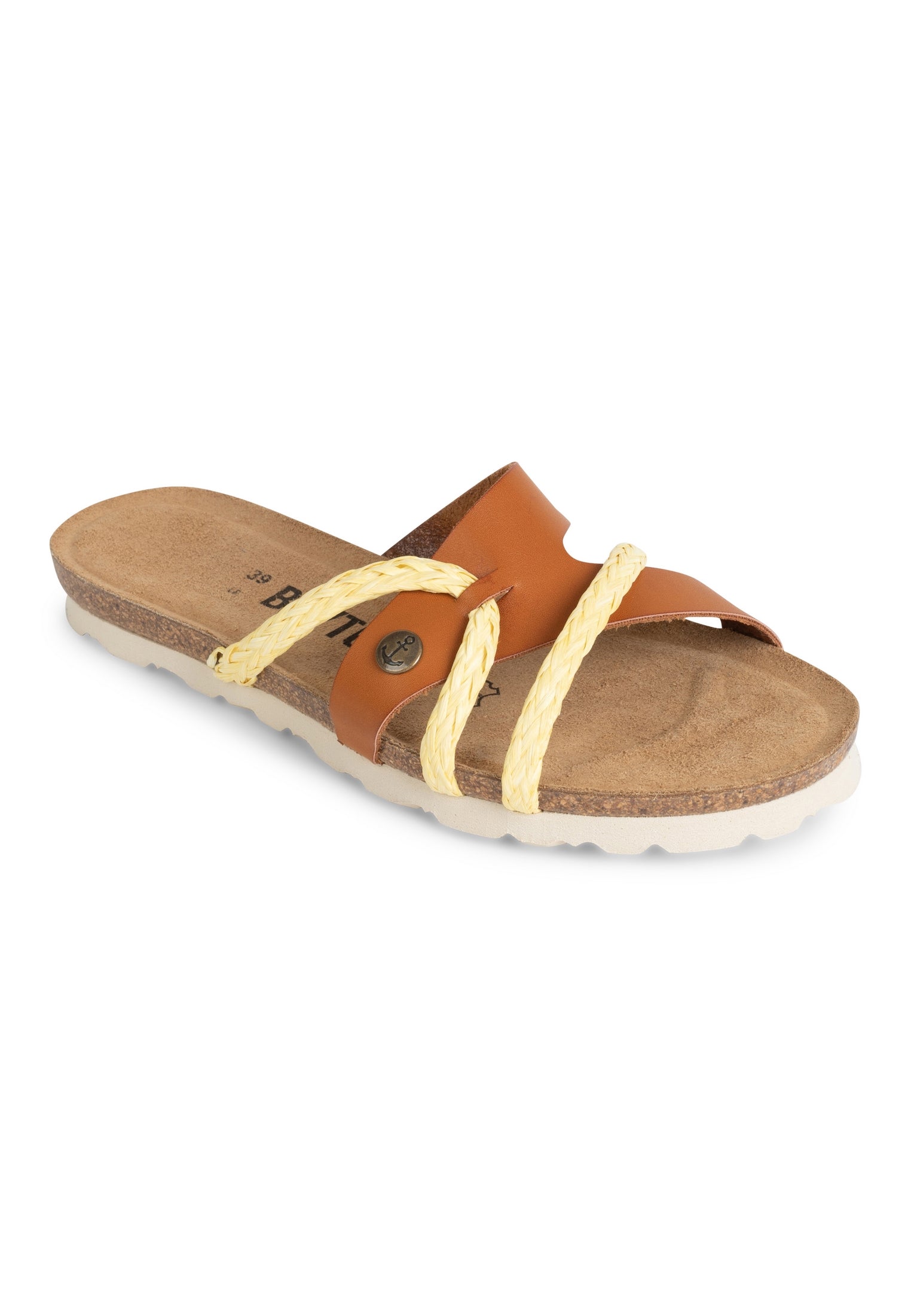 Slimen Caramel and Gold Multi-Strap Sandals